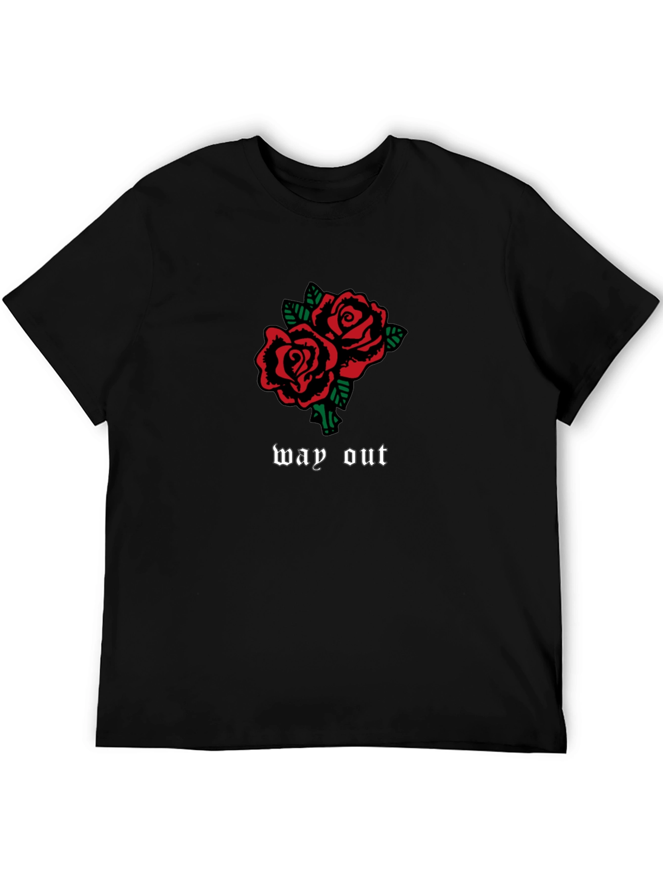 Way Out Roses Graphic Tee - Classic Black Cotton