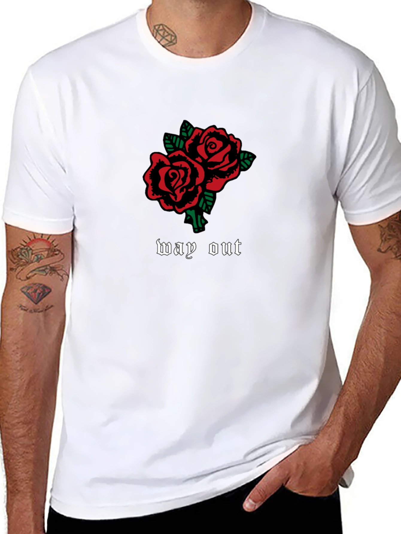 Way Out Roses Graphic Tee - Classic Black Cotton