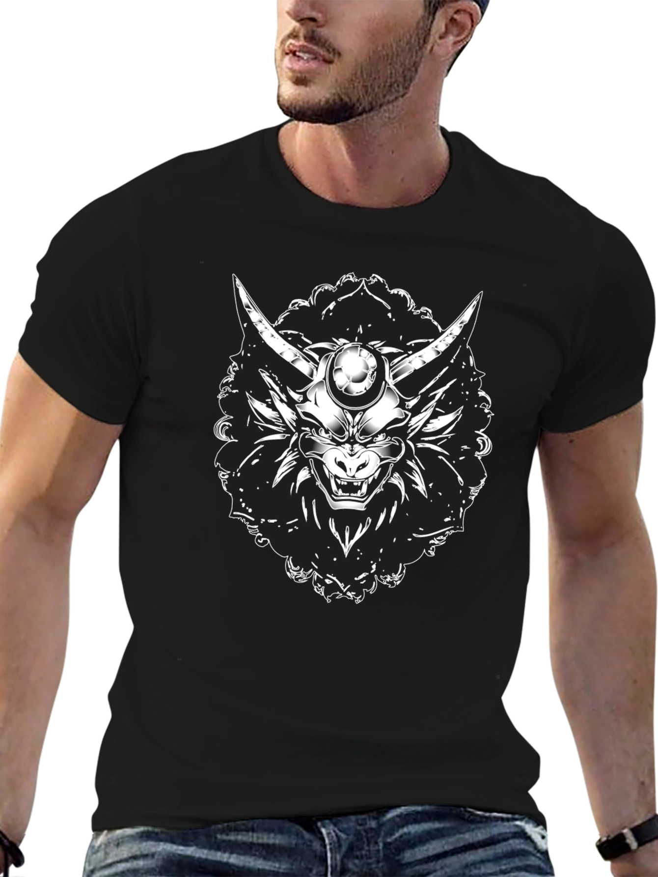 Oni Mask Graphic Black T-Shirt