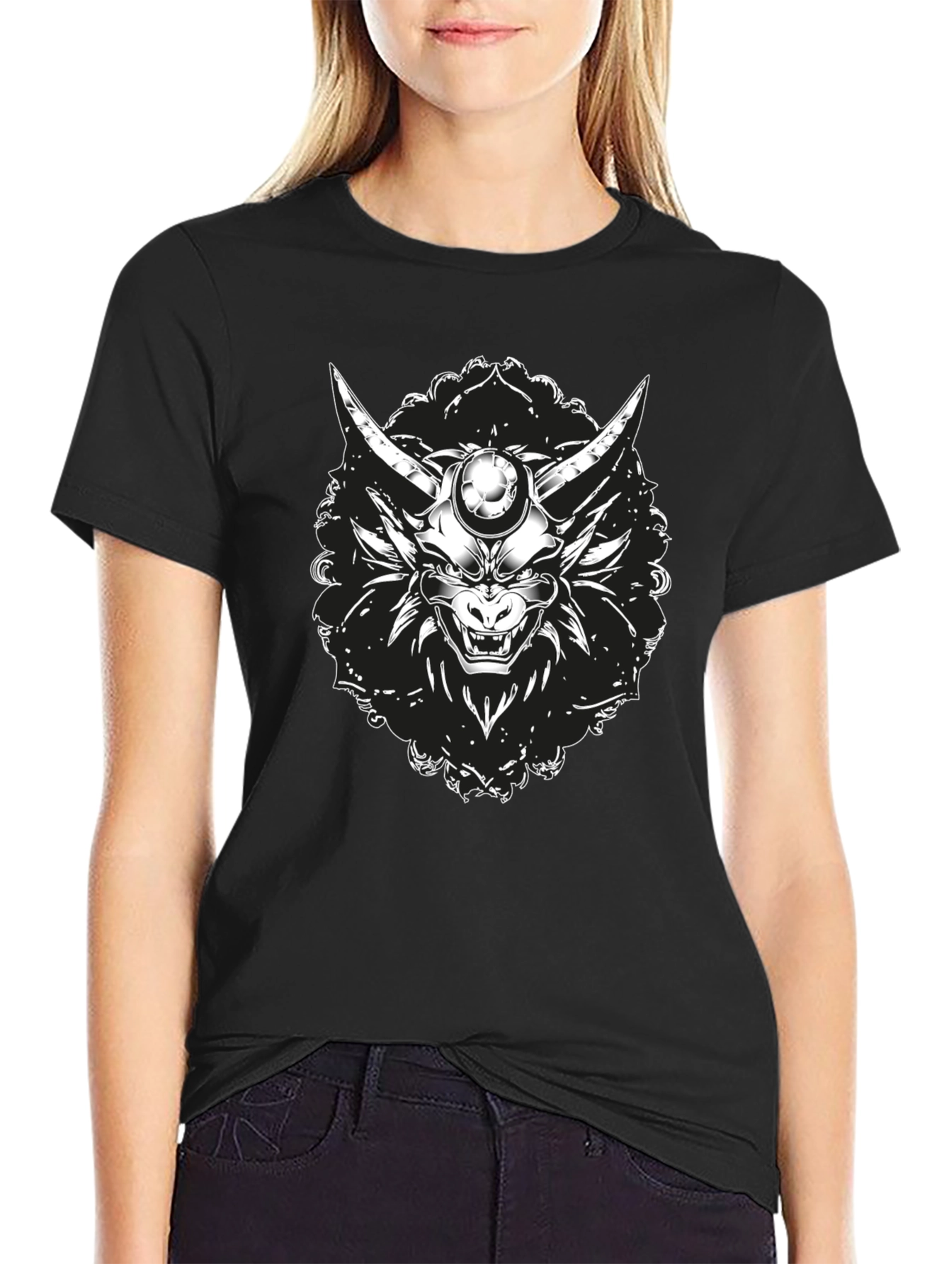 Oni Mask Graphic Black T-Shirt