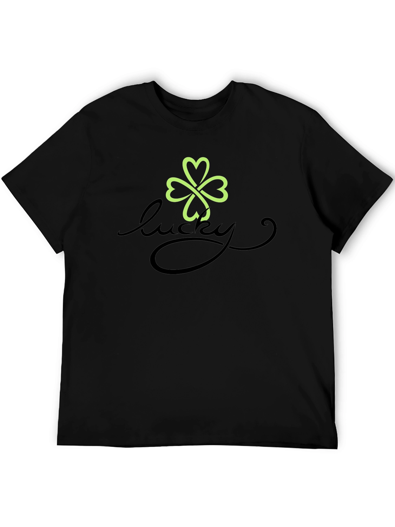 Lucky Clover Graphic T-Shirt - Mens Black Tee
