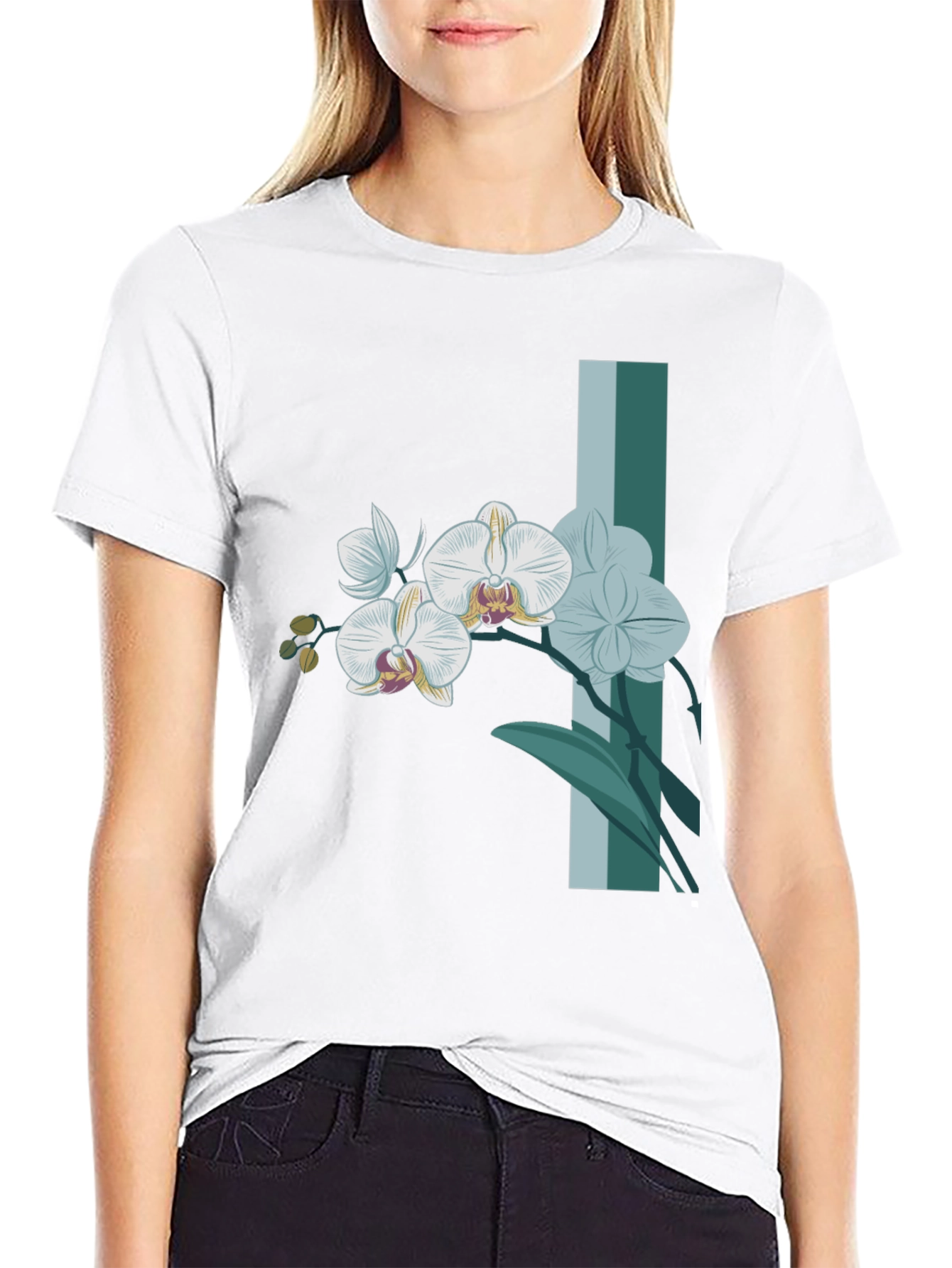 Orchid Graphic Tee - Stylish Mens Black T-Shirt