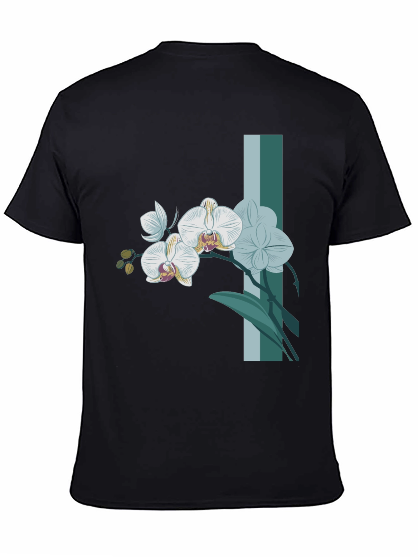 Orchid Graphic Tee - Stylish Mens Black T-Shirt