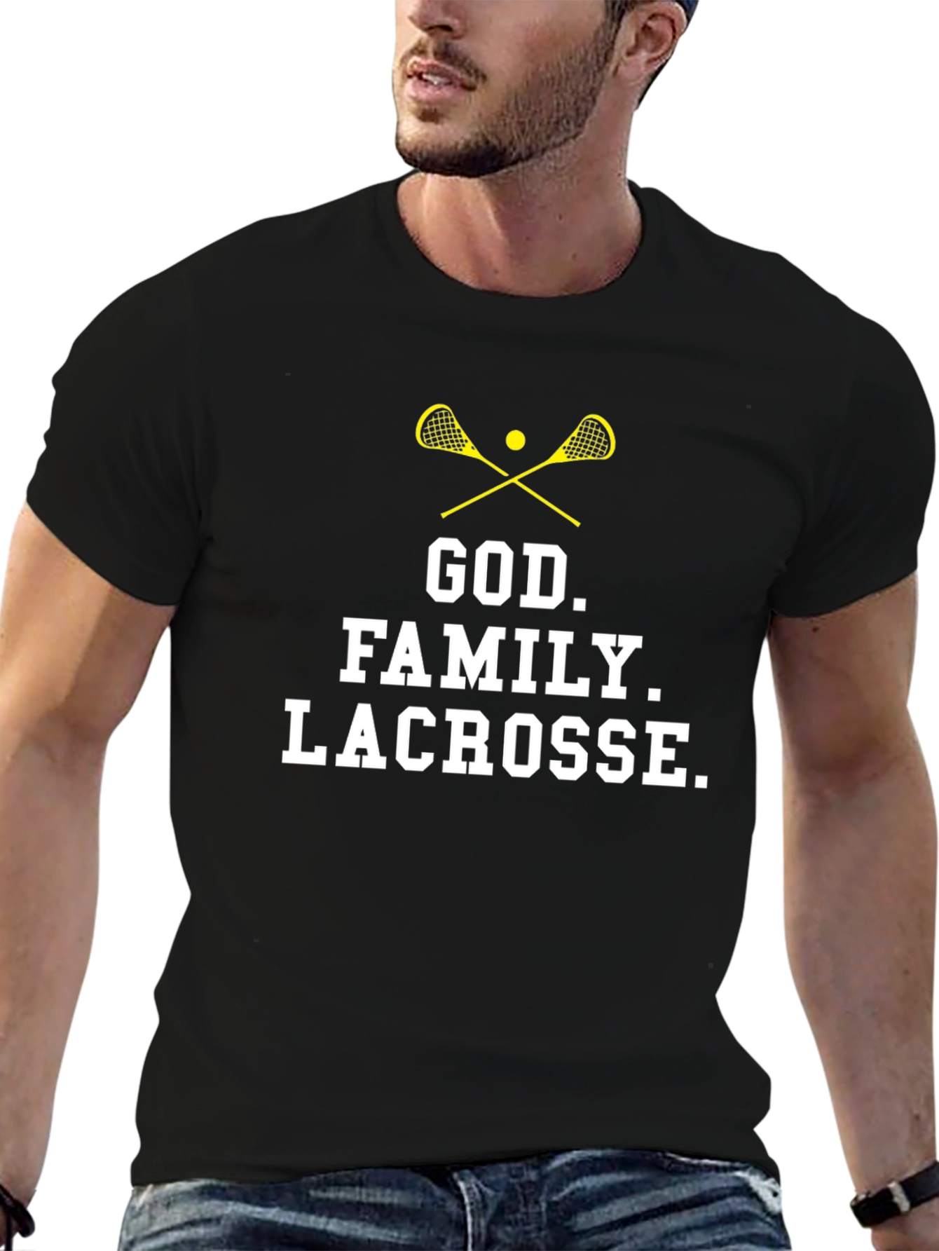 God Family Lacrosse Graphic T-Shirt