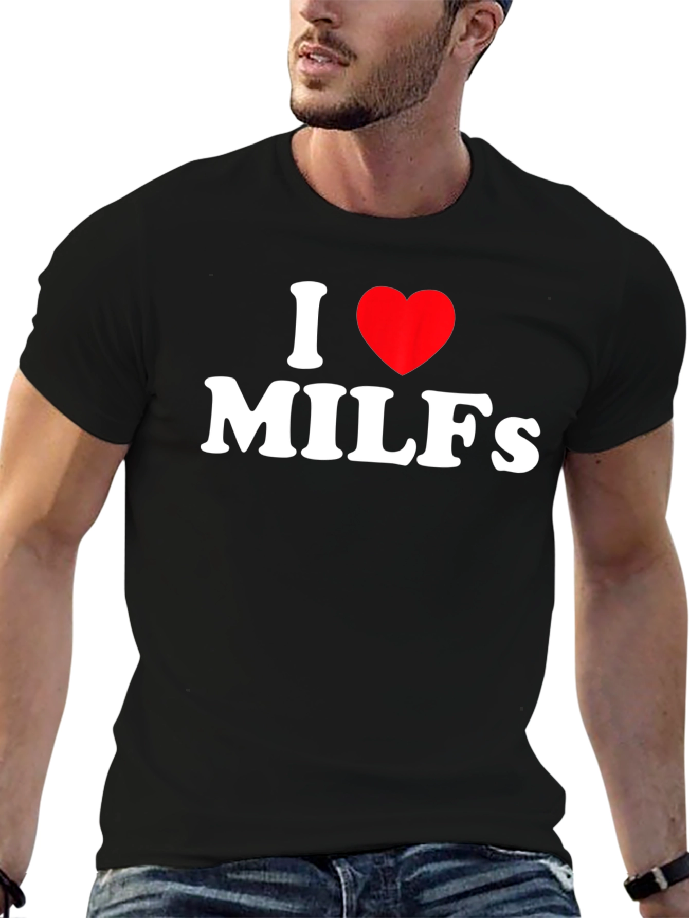 I Heart MILFs Black Graphic Tee