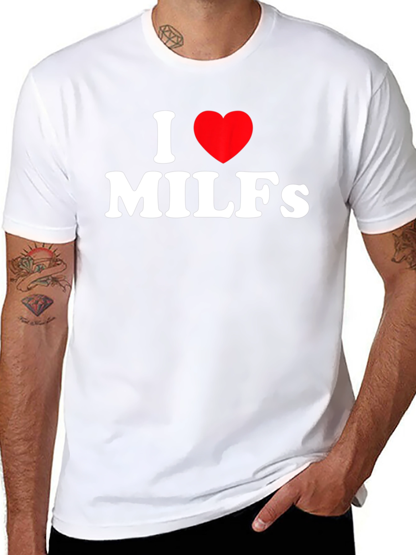 I Heart MILFs Black Graphic Tee