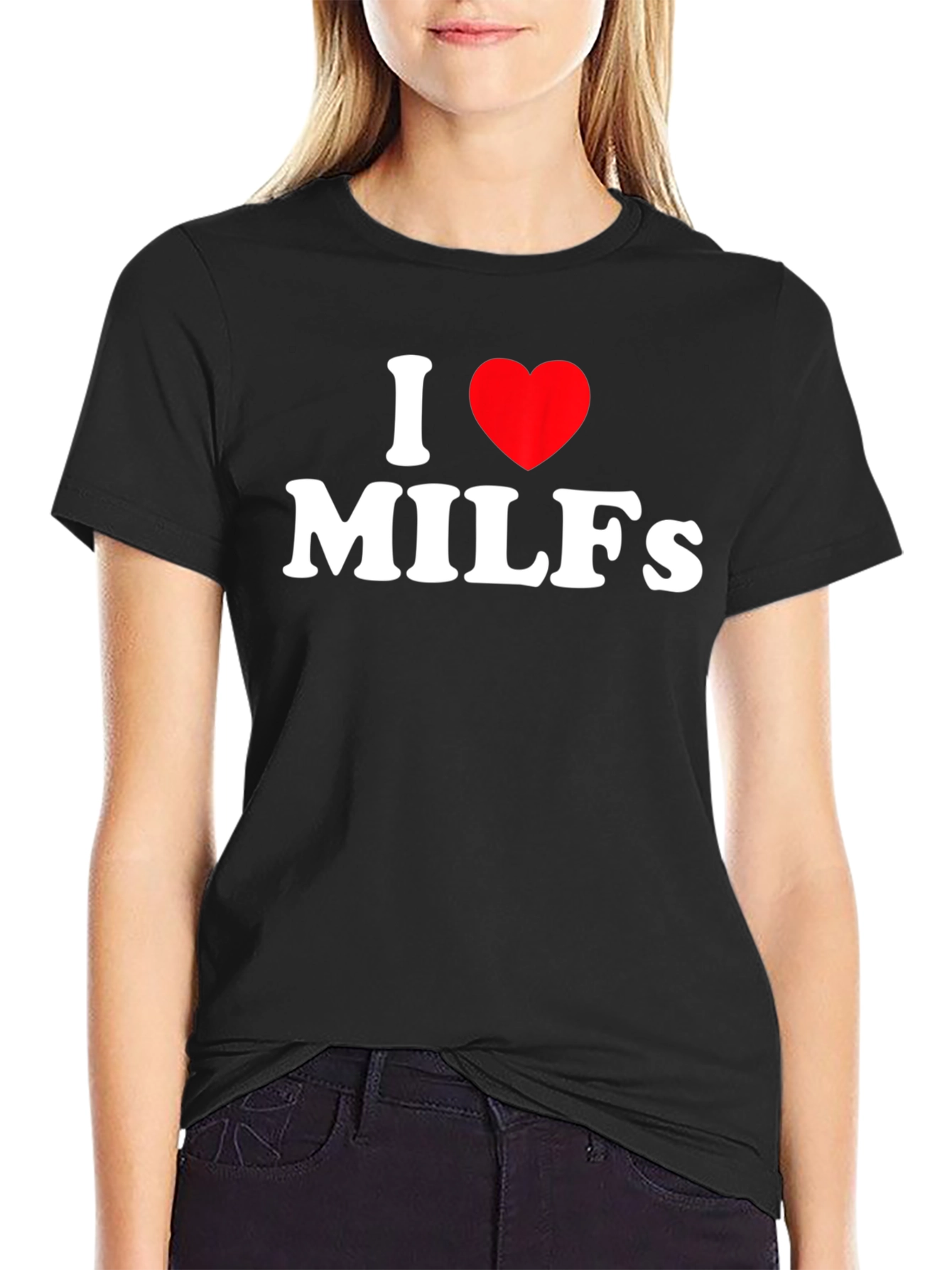 I Heart MILFs Black Graphic Tee