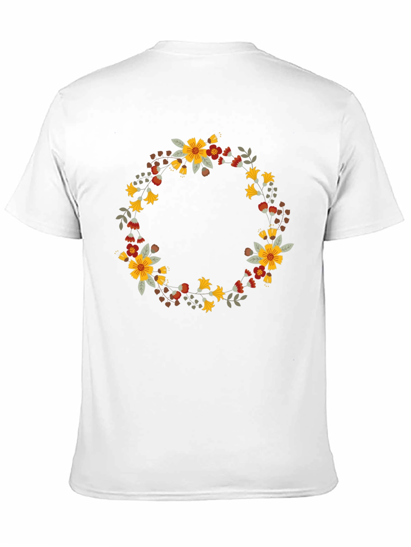 Floral Wreath Graphic Black T-Shirt