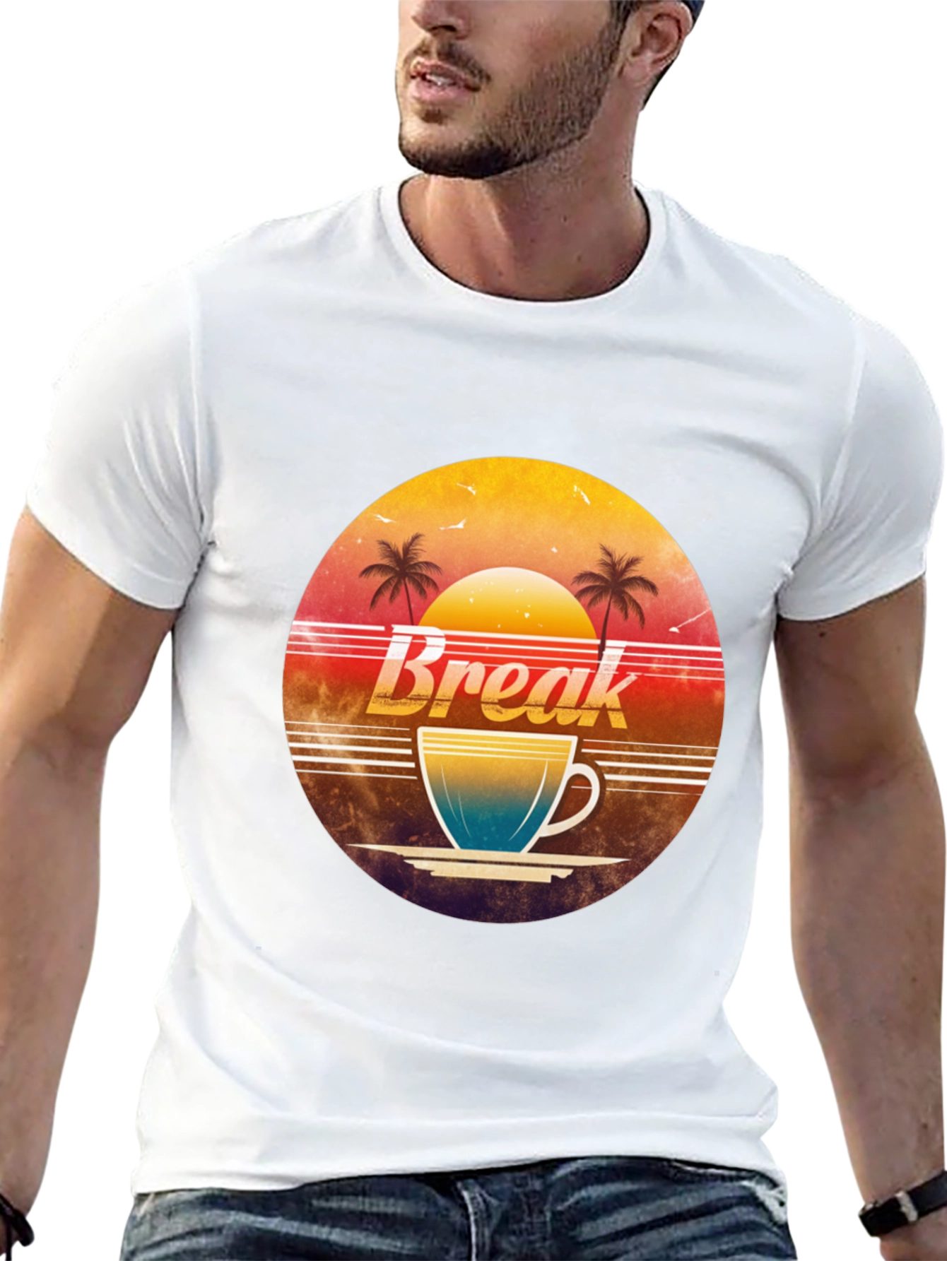 Retro Break Coffee Tee - Black
