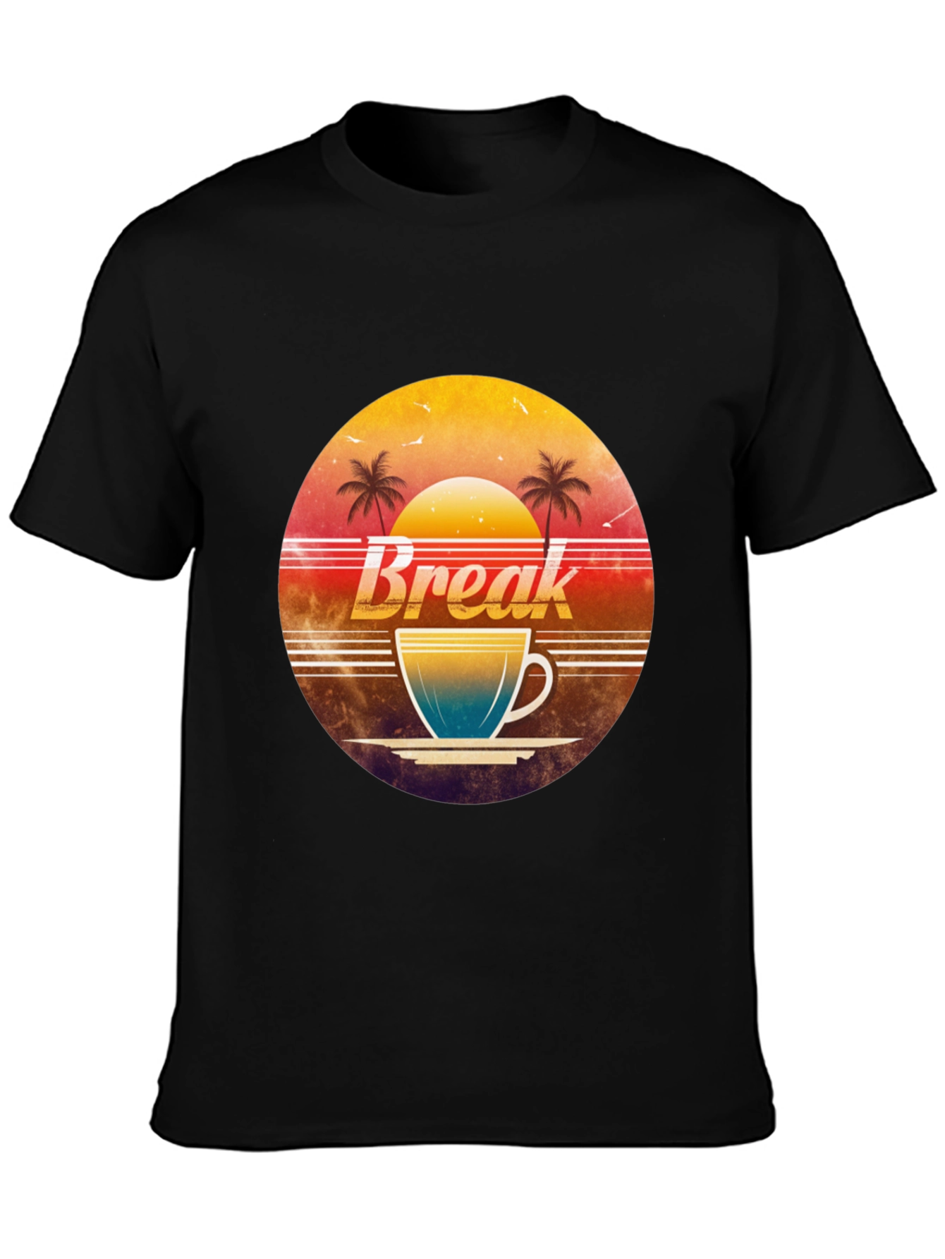 Retro Break Coffee Tee - Black