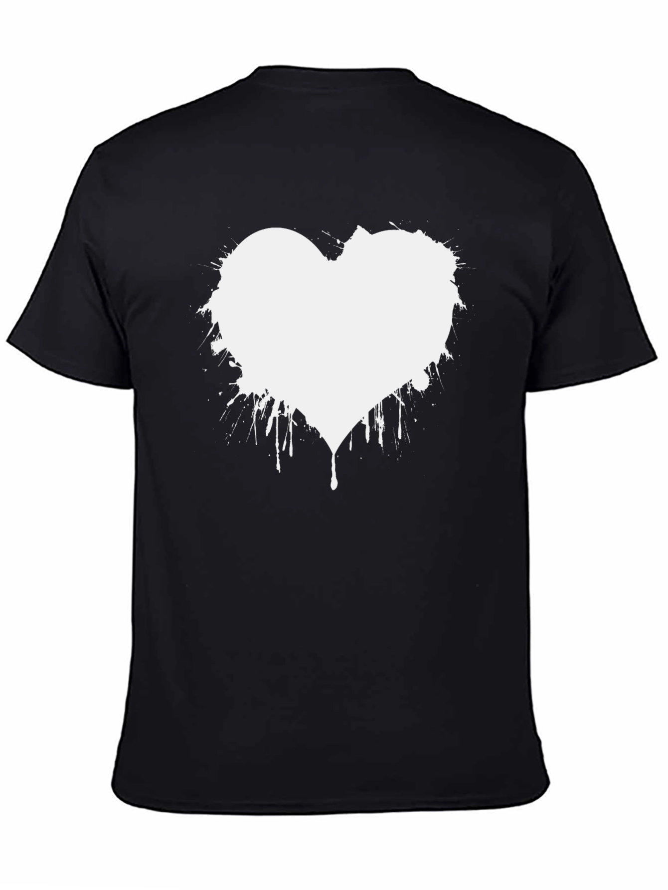 Abstract Heart Graphic Tee - Modern Black T-Shirt