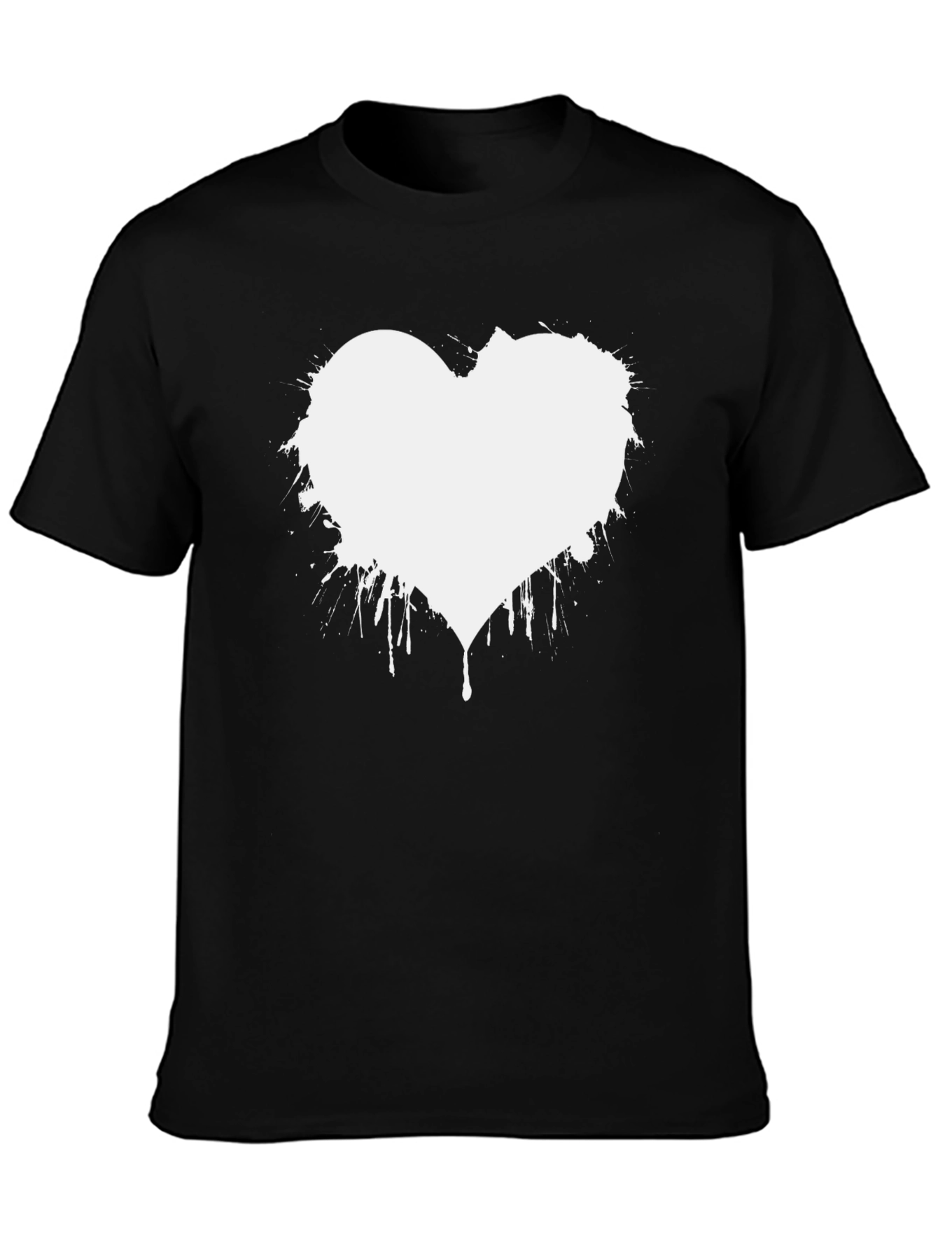 Abstract Heart Graphic Tee - Modern Black T-Shirt