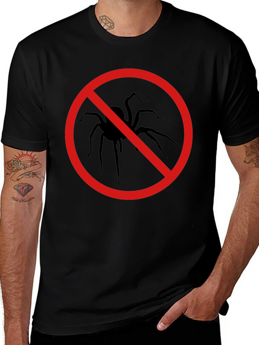 No Spiders Black T-Shirt - Insect Repellent Humor Tee