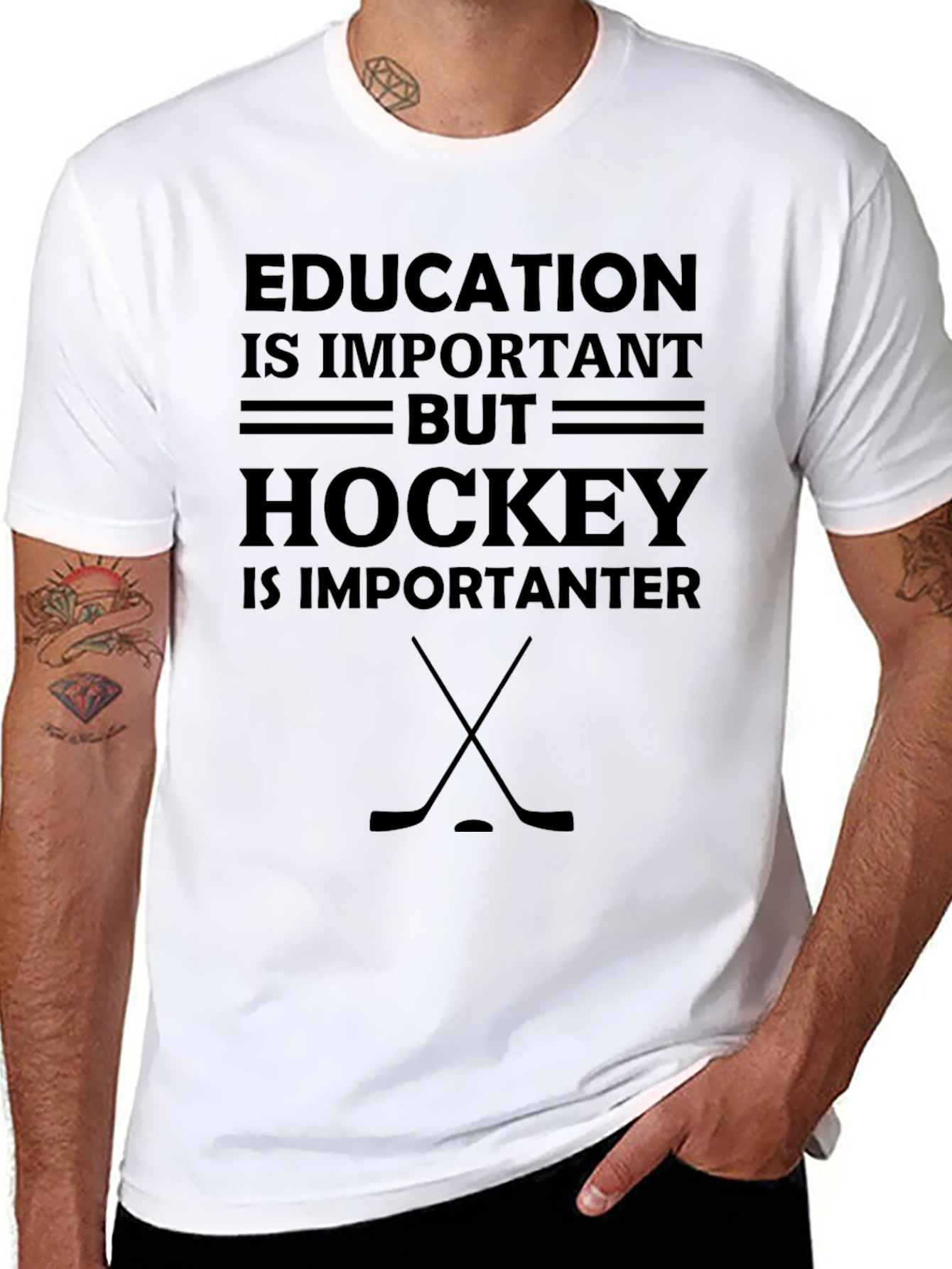 Education Important But Hockey T-Shirt