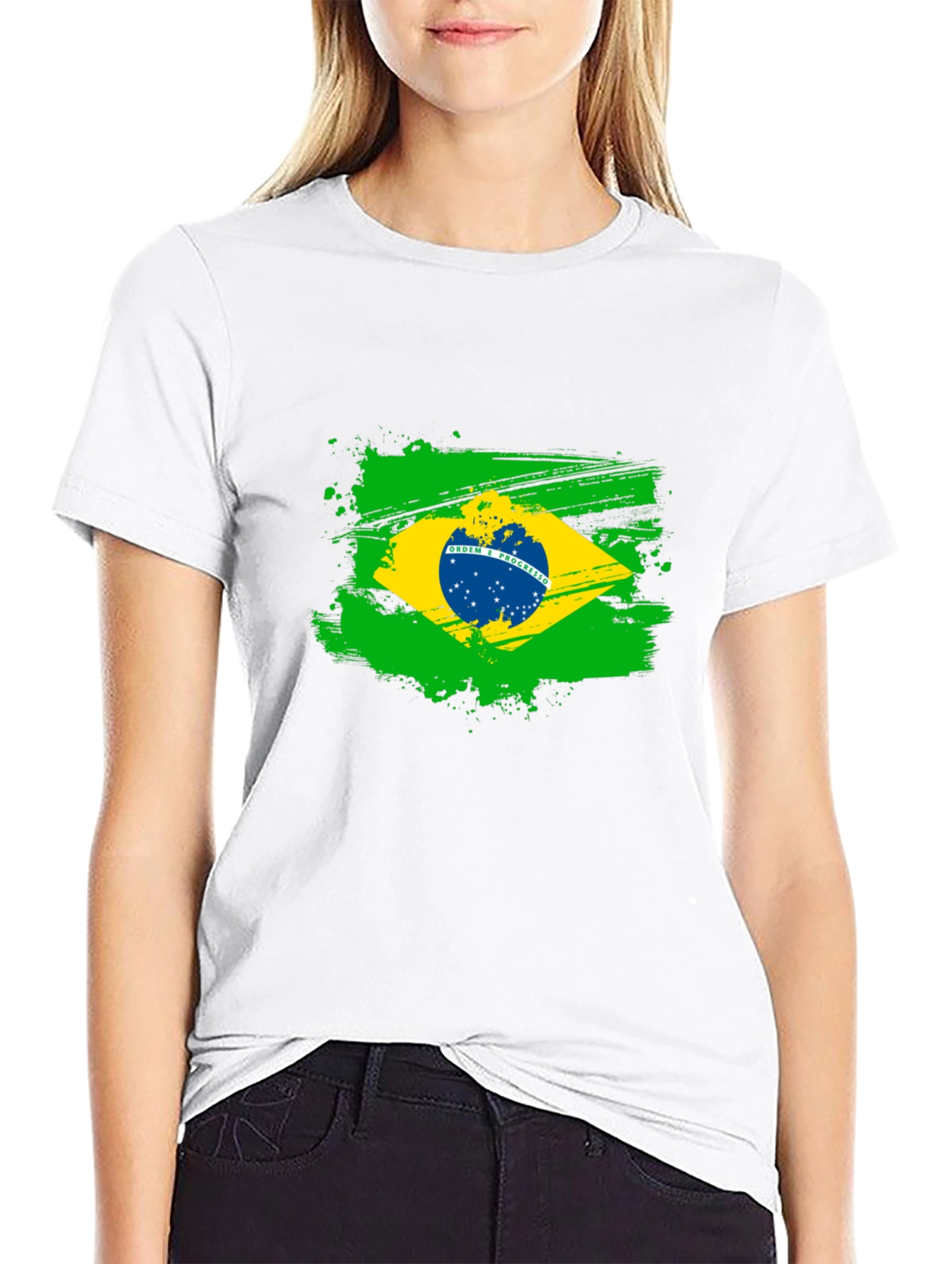 Brazil Flag T-Shirt - Graphic Tee - Black