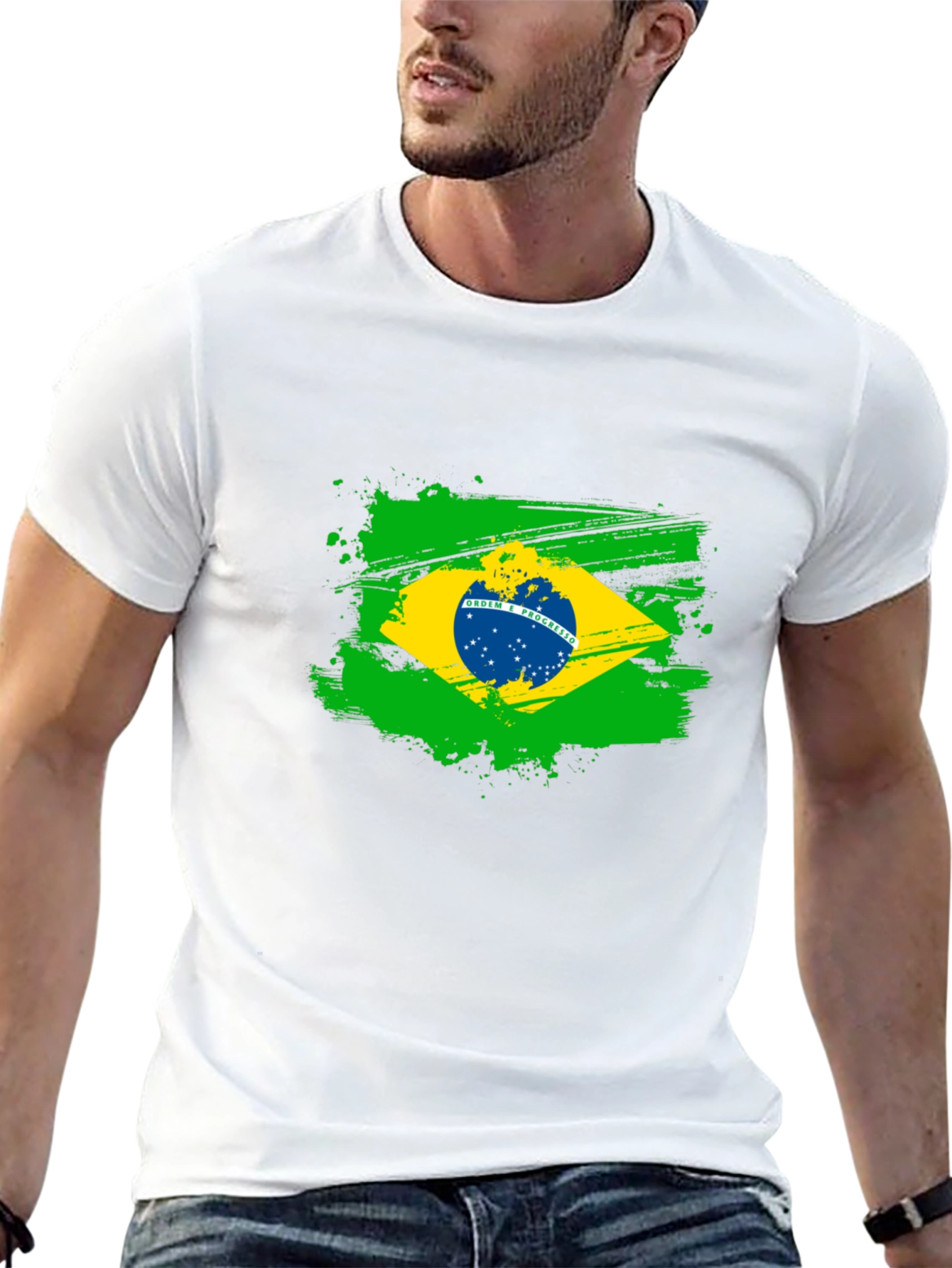 Brazil Flag T-Shirt - Graphic Tee - Black