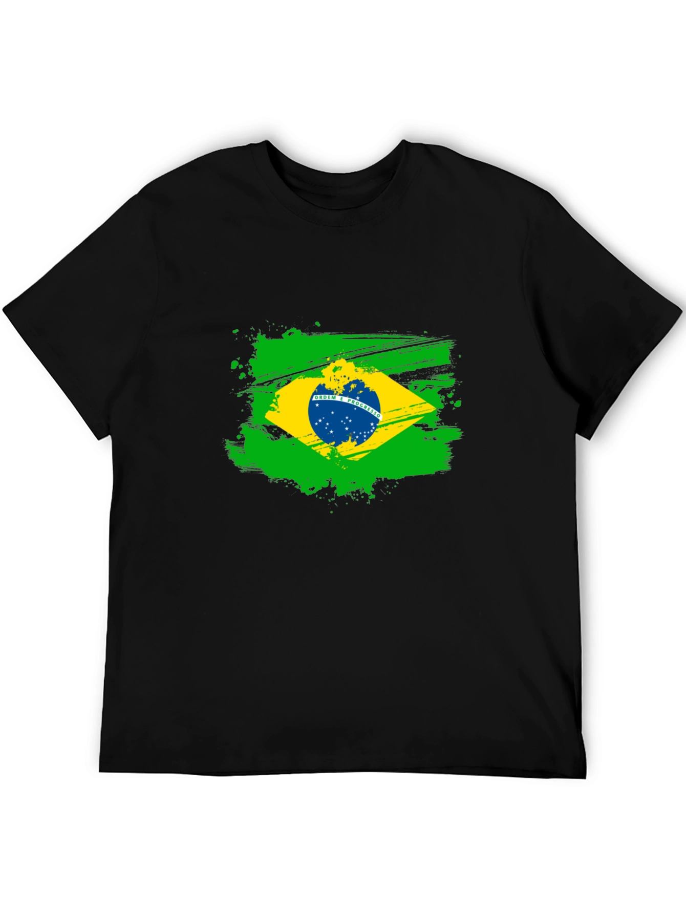 Brazil Flag T-Shirt - Graphic Tee - Black