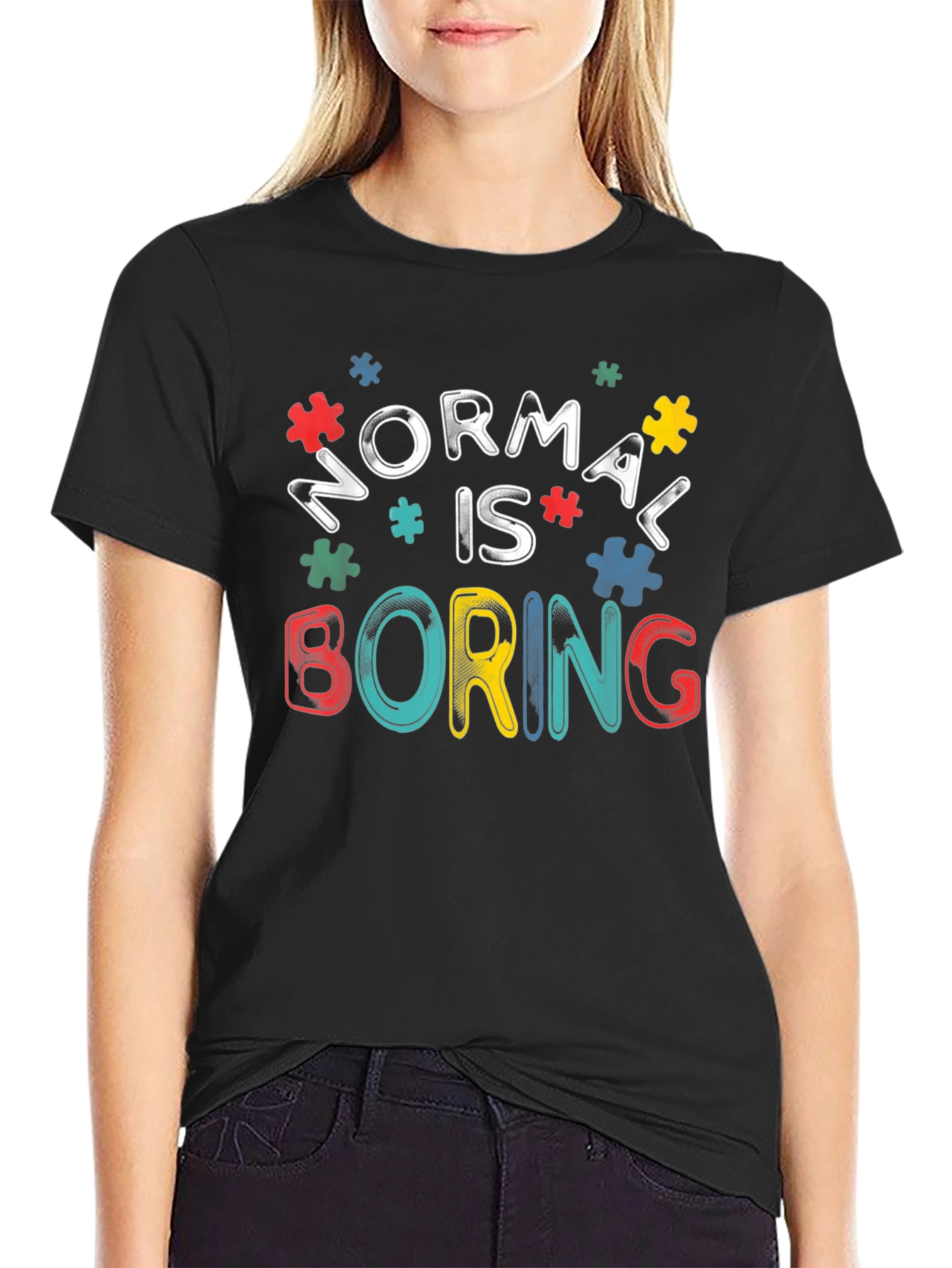 Normal is Boring Autism Awareness Graphic Tee