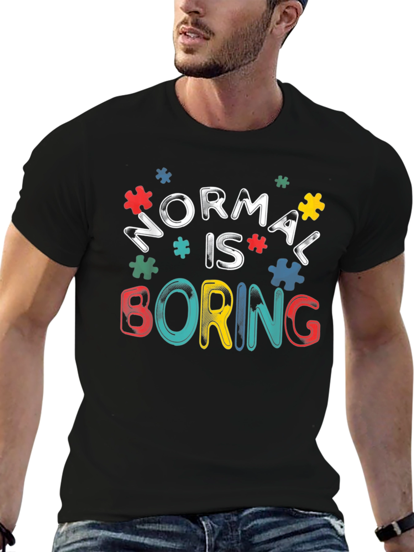 Normal is Boring Autism Awareness Graphic Tee
