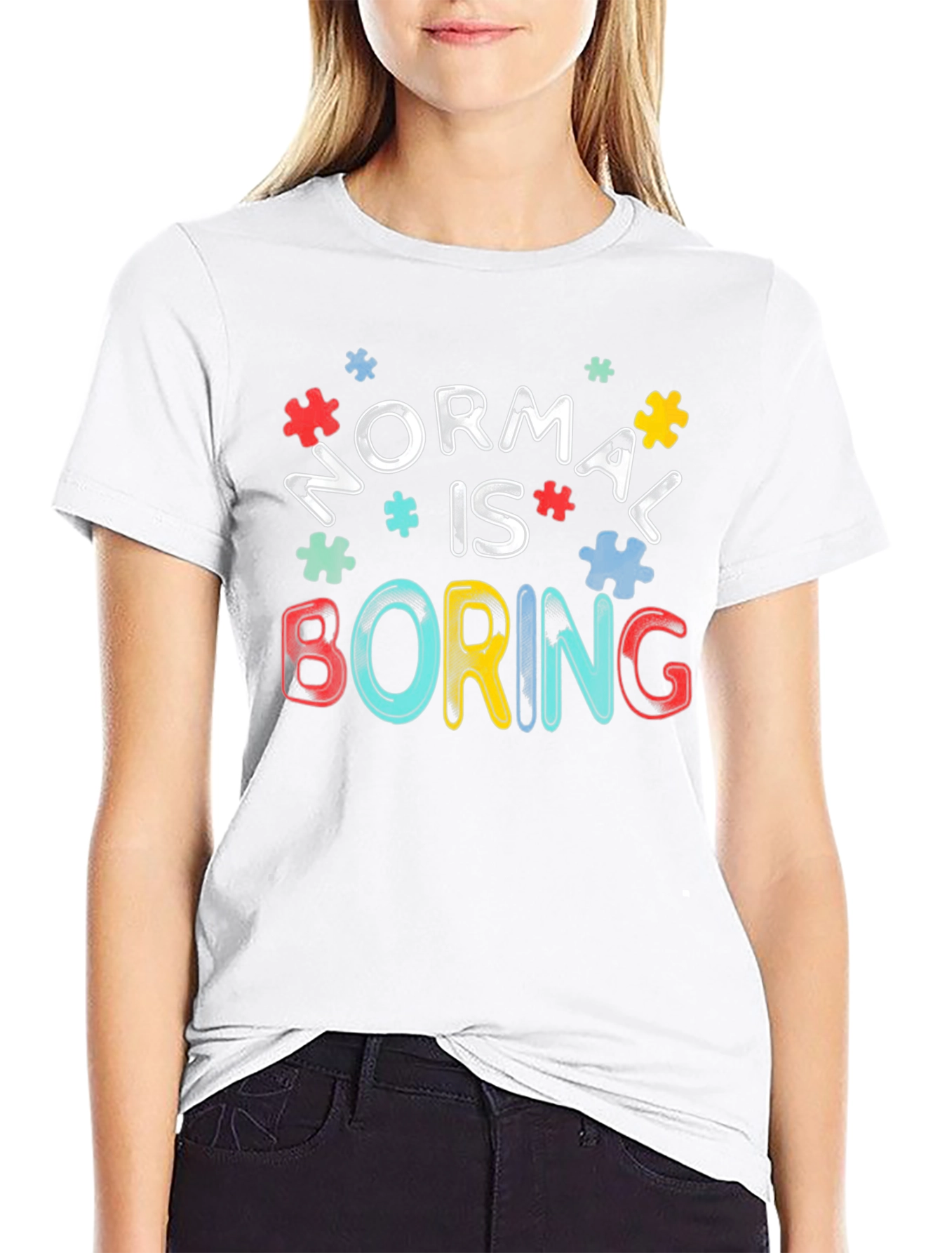 Normal is Boring Autism Awareness Graphic Tee