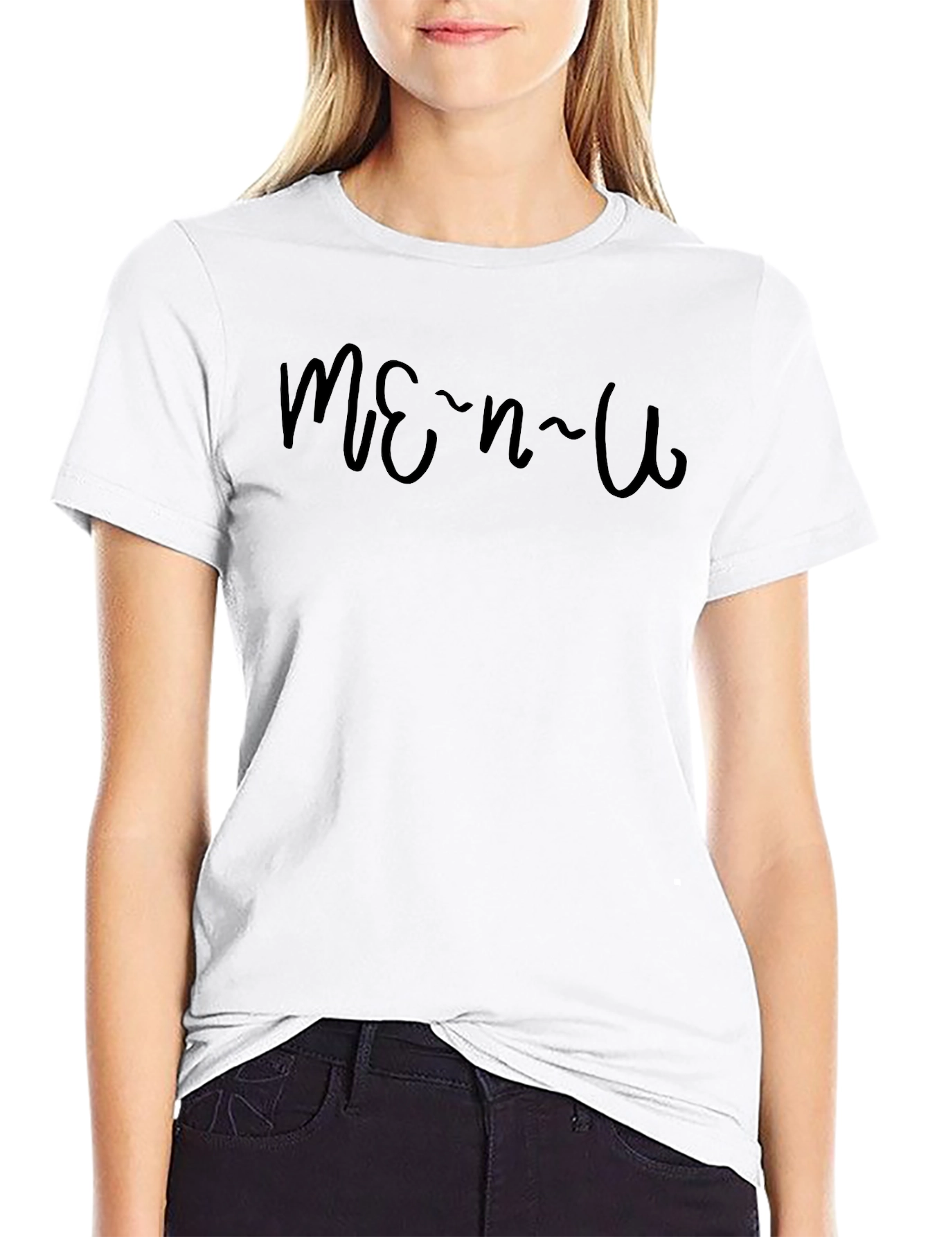 Mens Black Menu Graphic T-Shirt