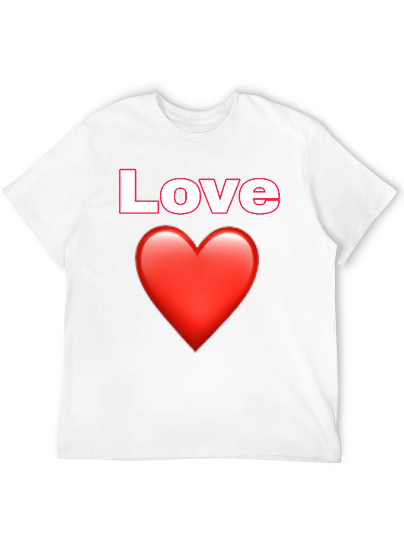 Love Heart Graphic Tee - Black Cotton T-Shirt