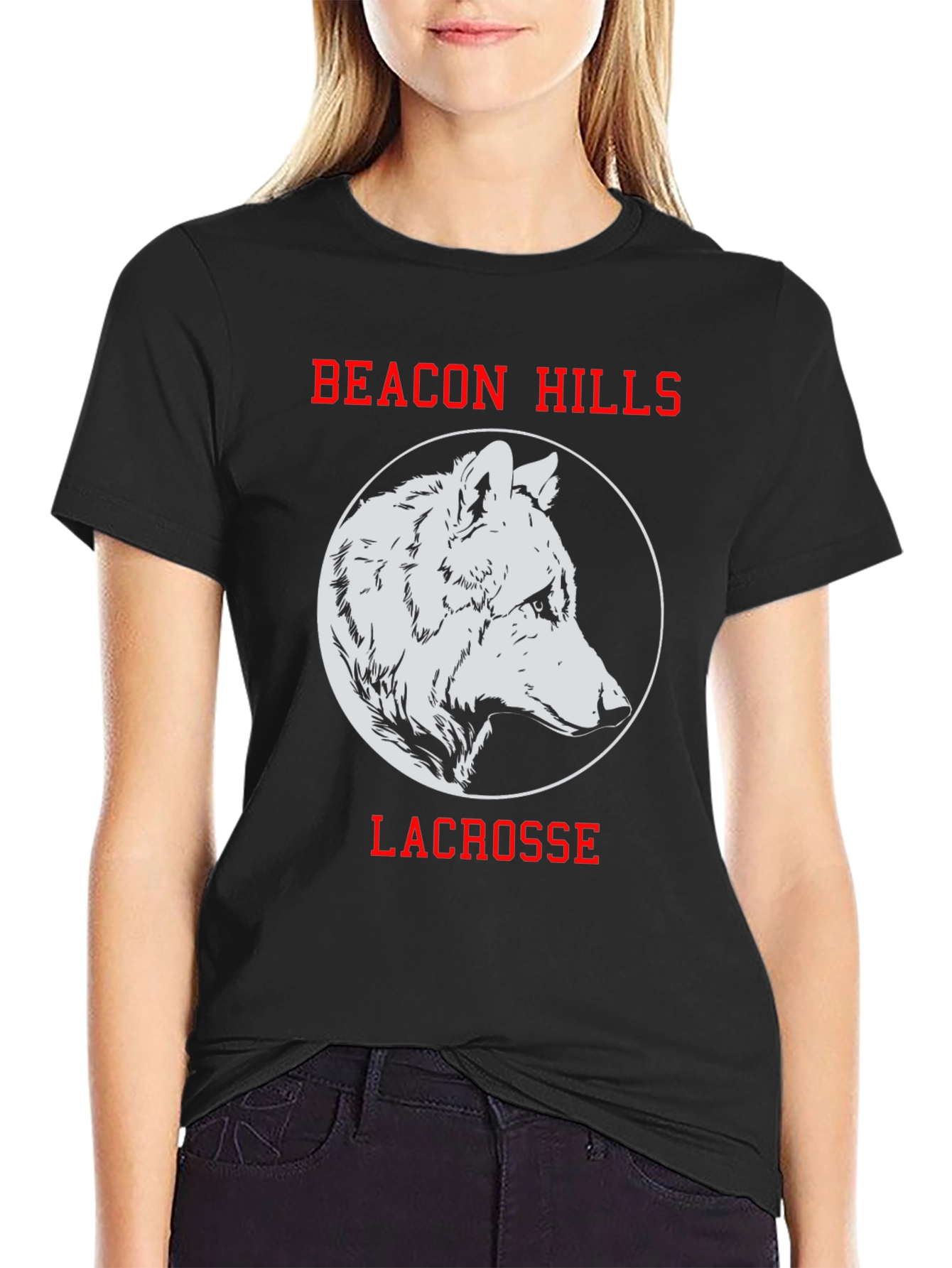 Beacon Hills Lacrosse T-Shirt Wolf Design