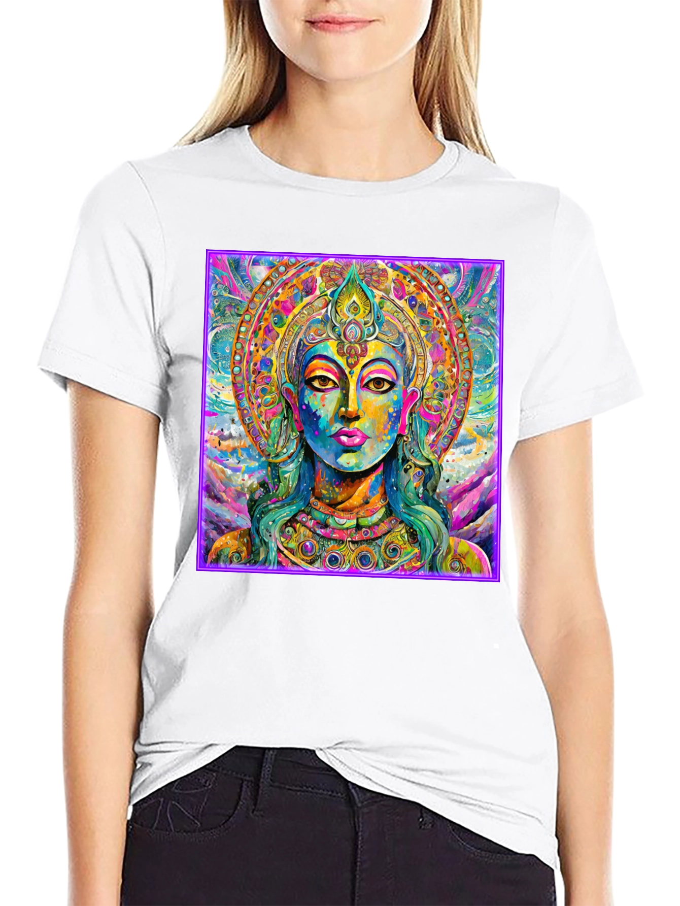 Vibrant Buddha Graphic T-Shirt