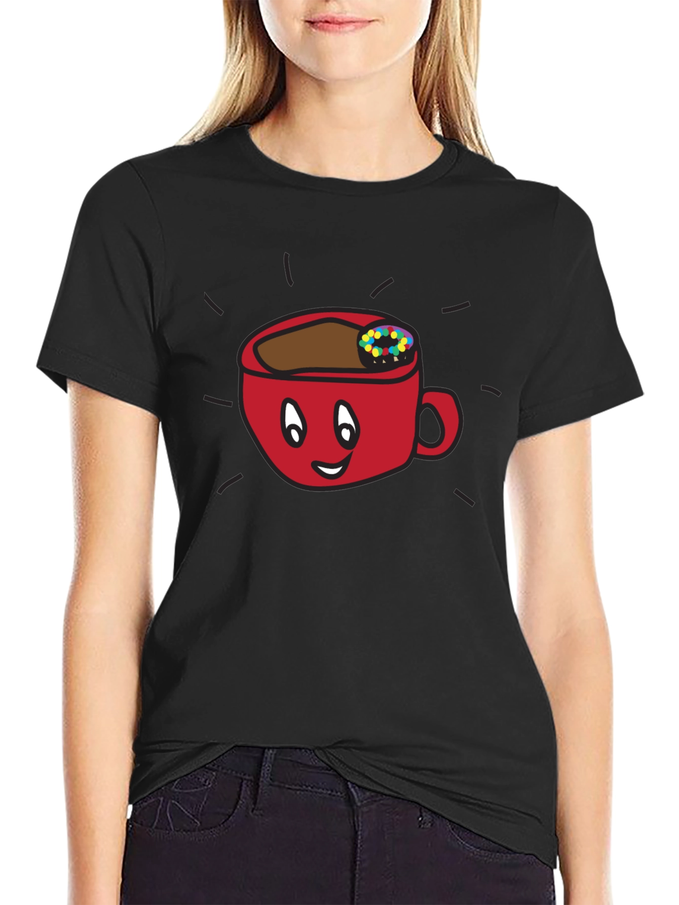 Funny Coffee Cup Graphic Tee - Black Unisex Shirt
