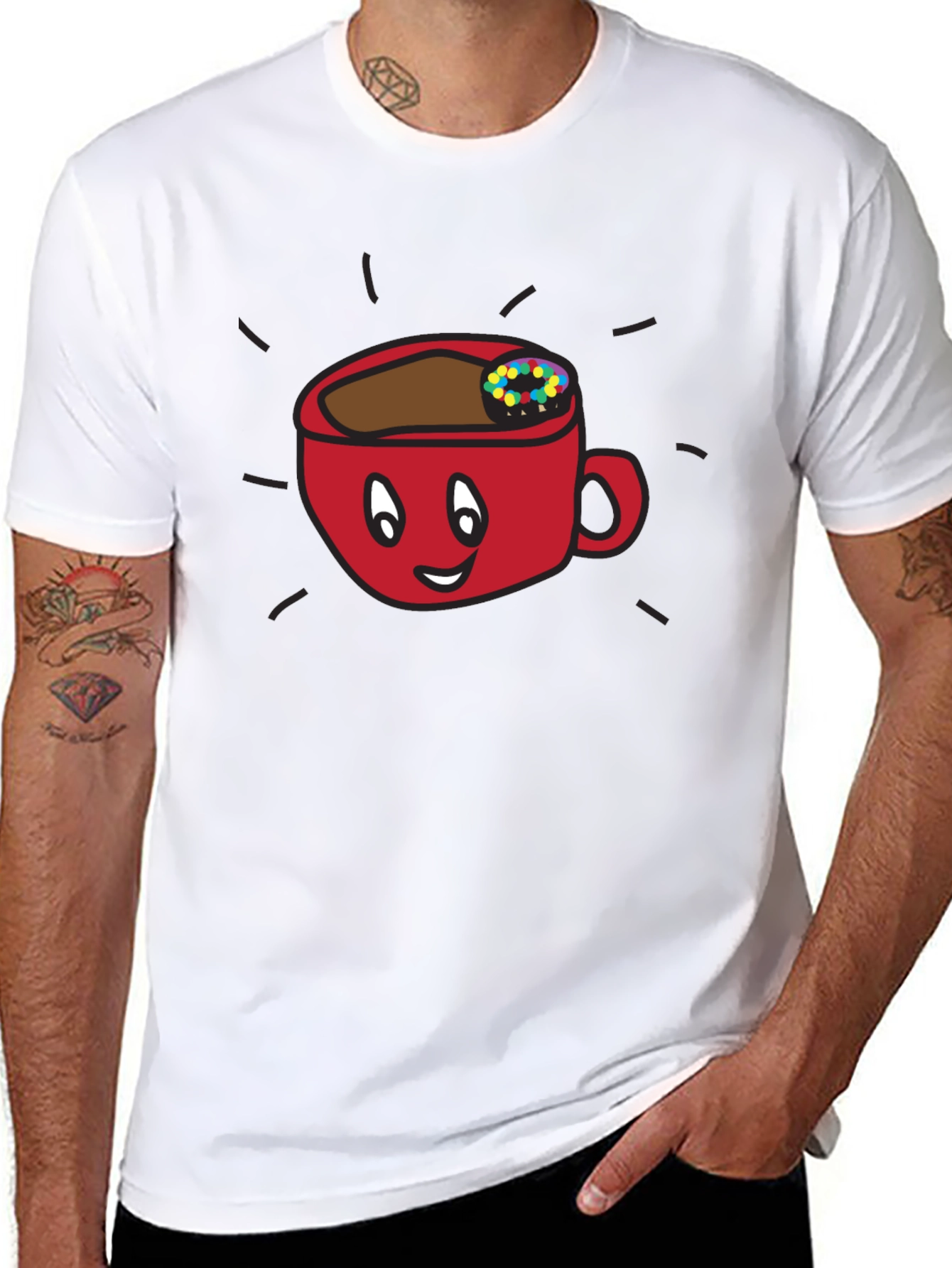 Funny Coffee Cup Graphic Tee - Black Unisex Shirt