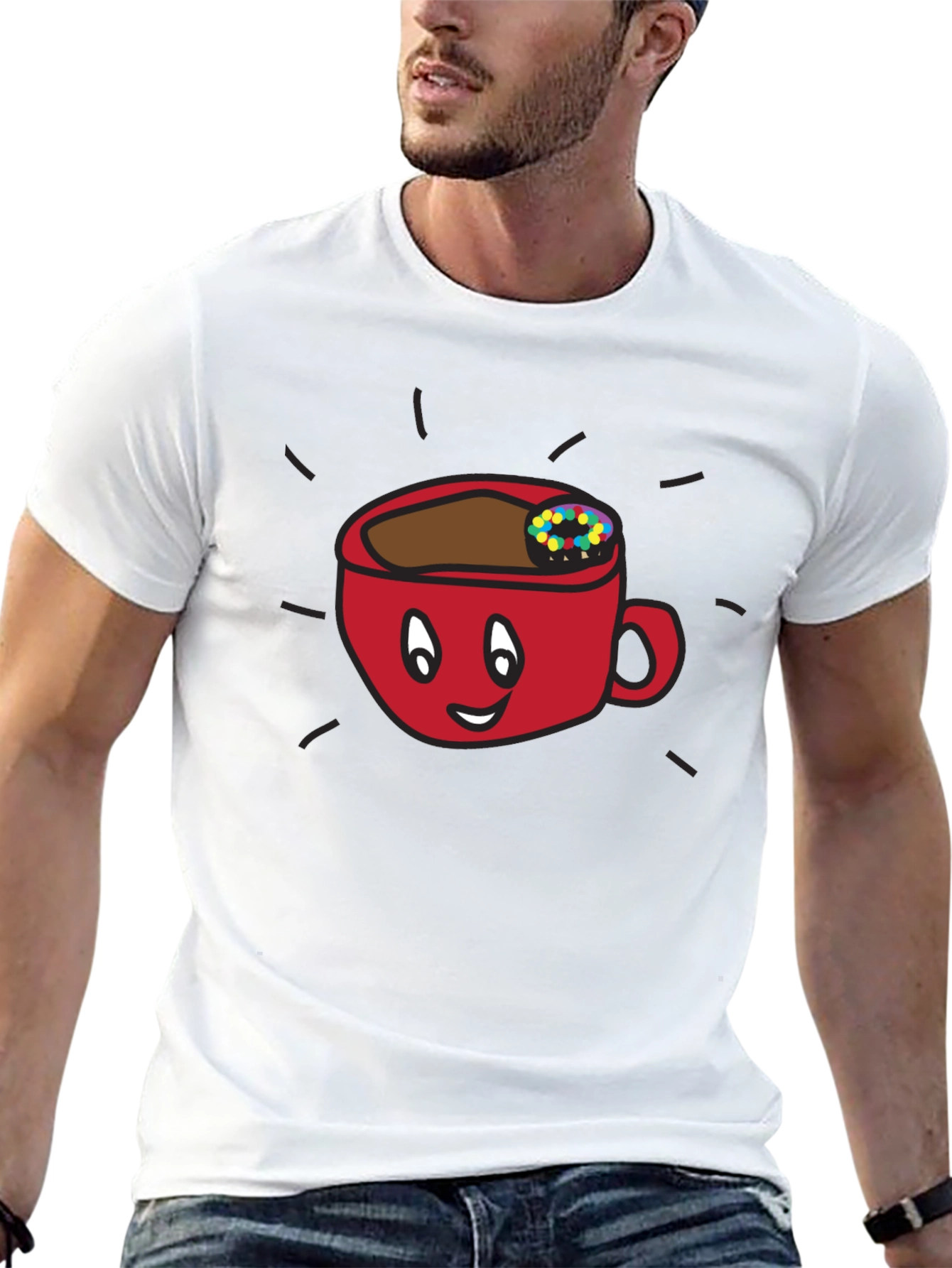 Funny Coffee Cup Graphic Tee - Black Unisex Shirt