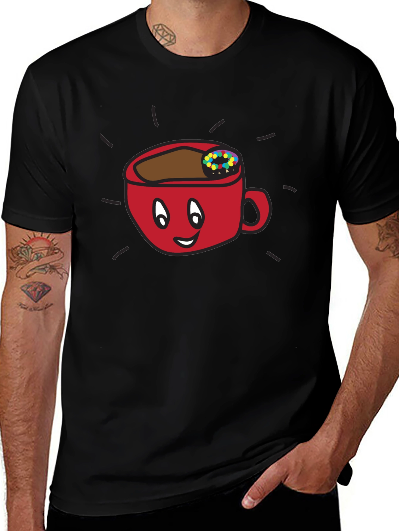 Funny Coffee Cup Graphic Tee - Black Unisex Shirt