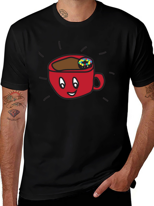 Funny Coffee Cup Graphic Tee - Black Unisex Shirt