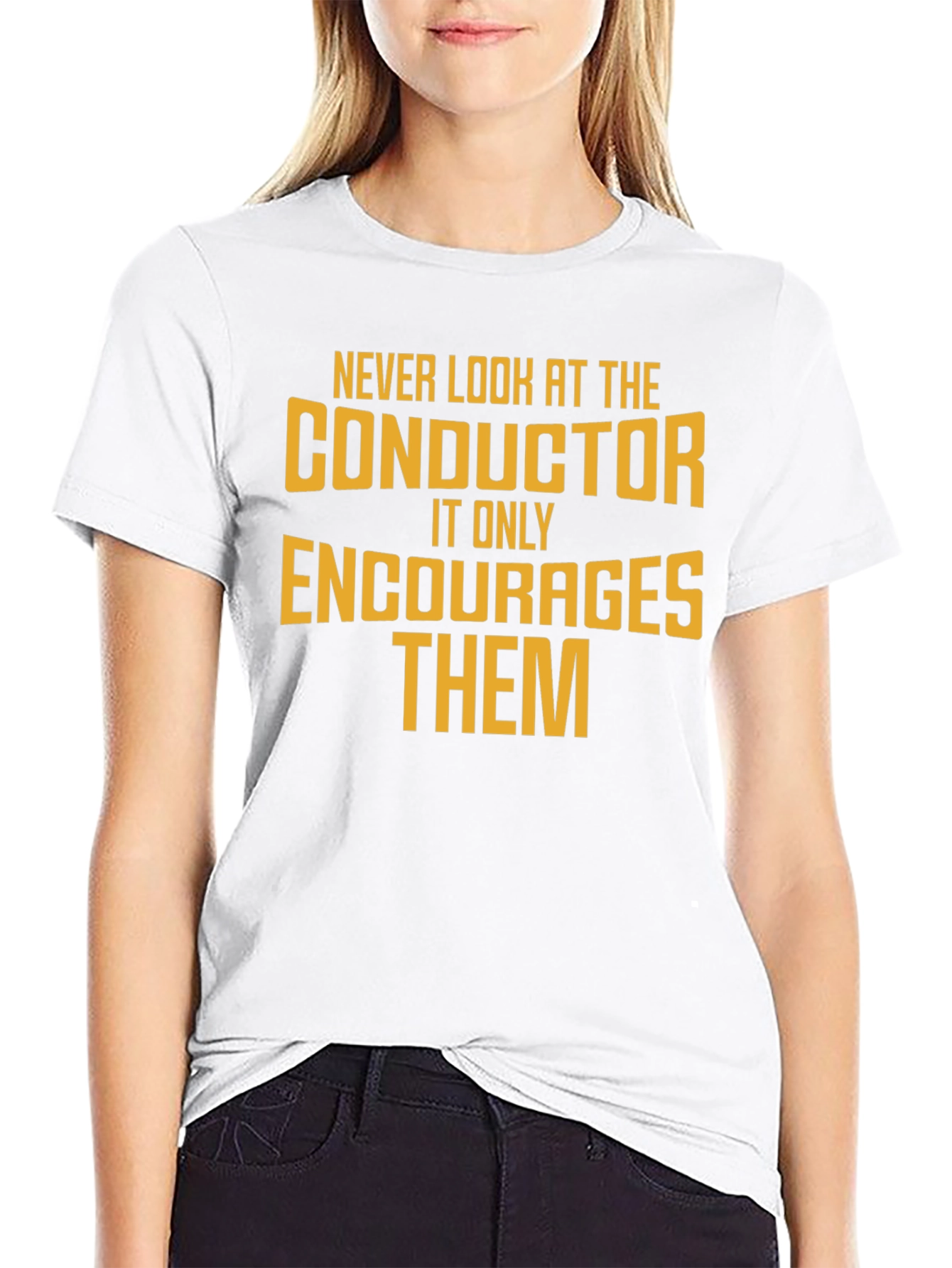 Conductor Humor Graphic T-Shirt - Black
