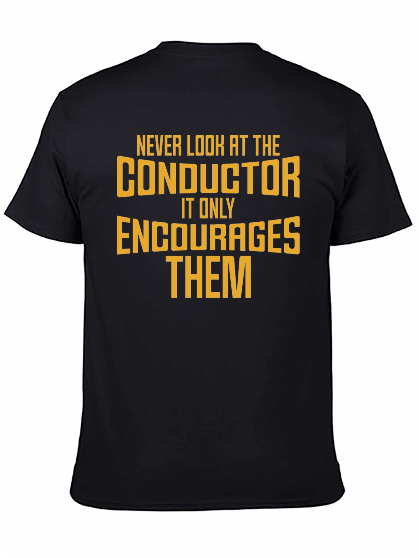 Conductor Humor Graphic T-Shirt - Black