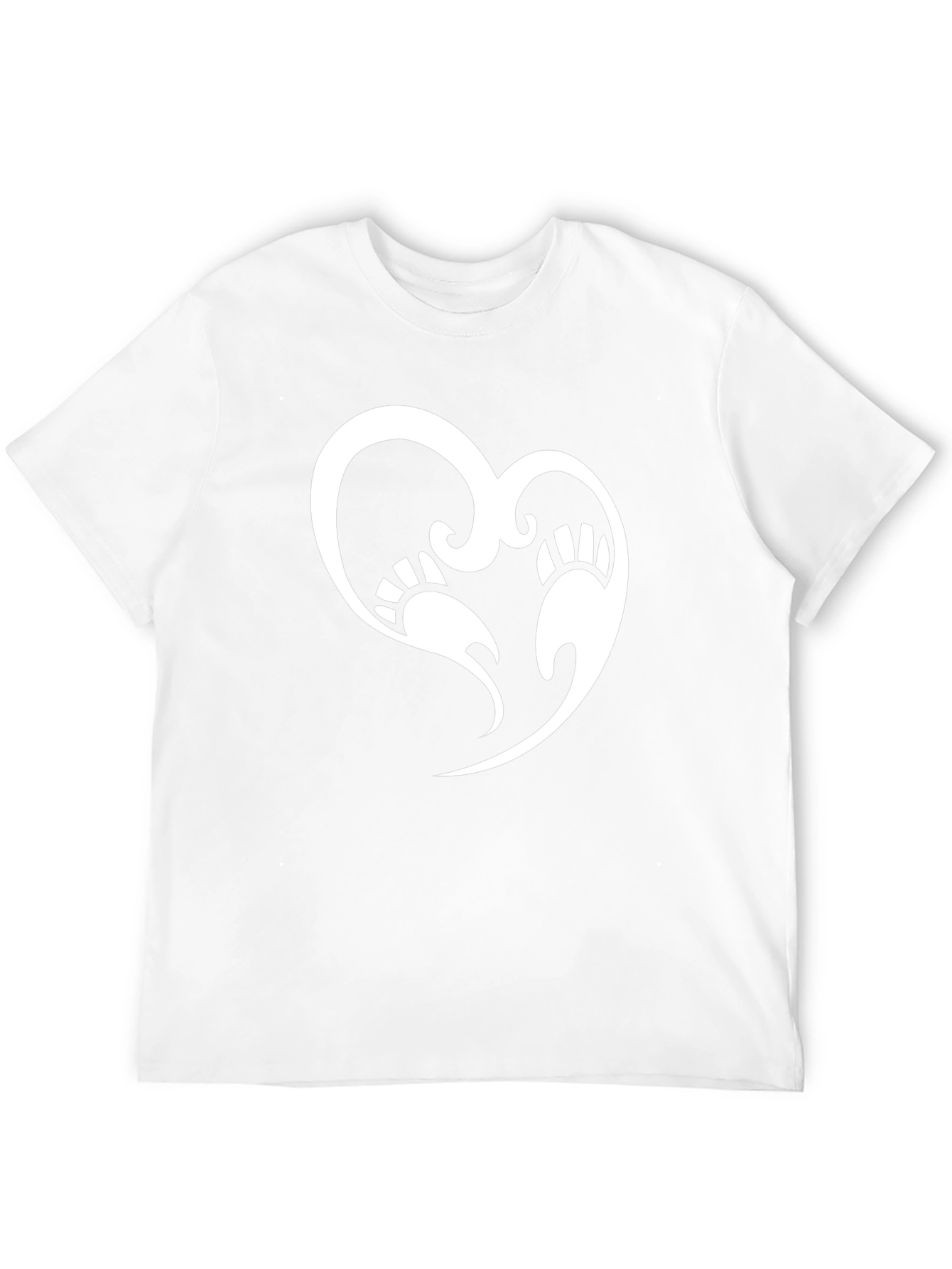 Bear Paw Heart Graphic T-Shirt - Black Casual Tee