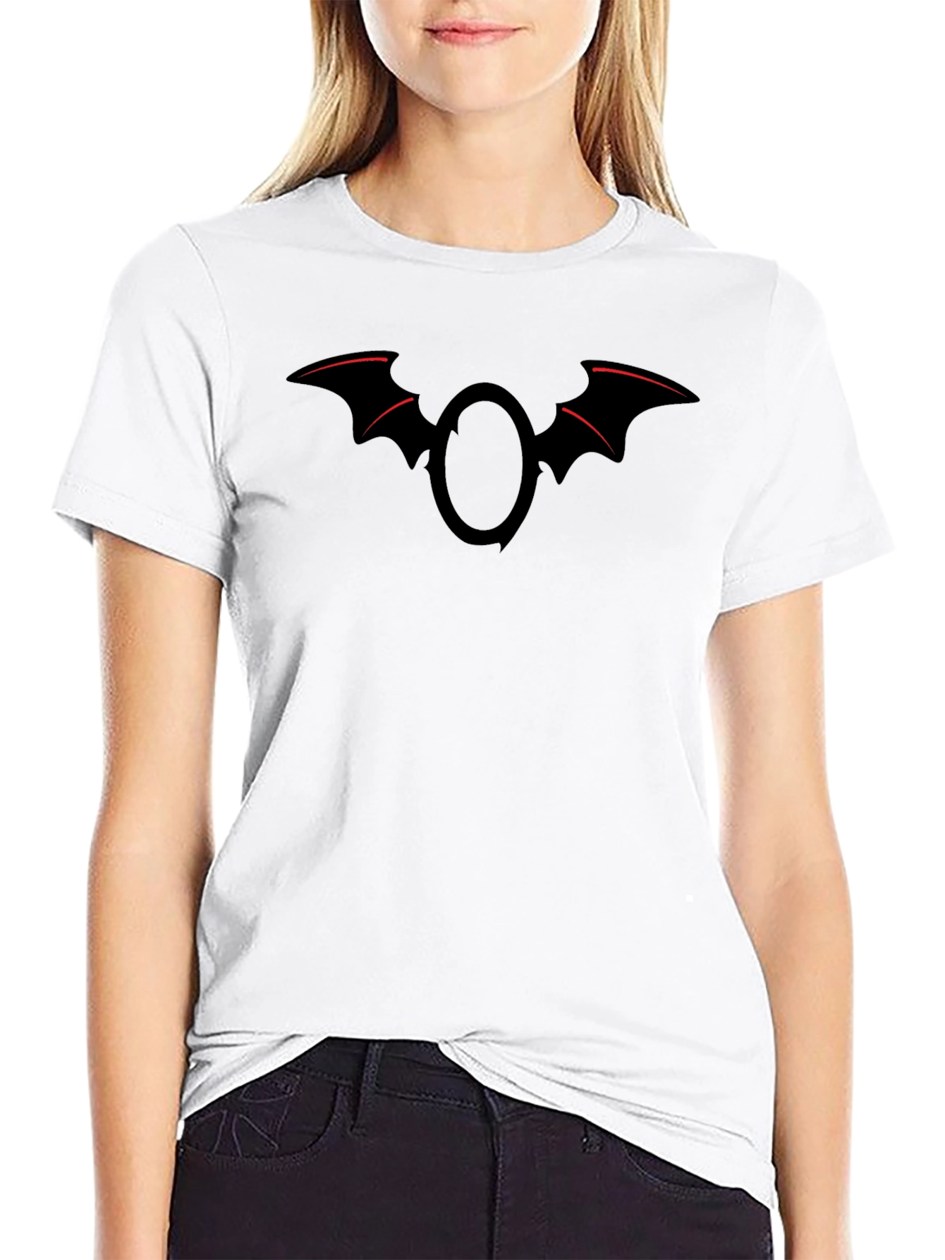 Bat Wing Emblem Graphic Tee - Black