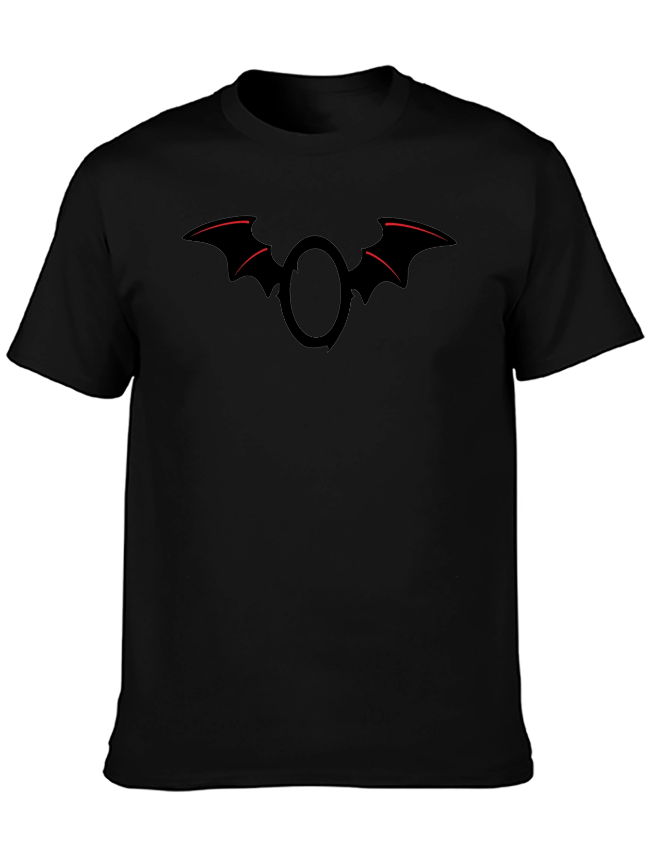 Bat Wing Emblem Graphic Tee - Black