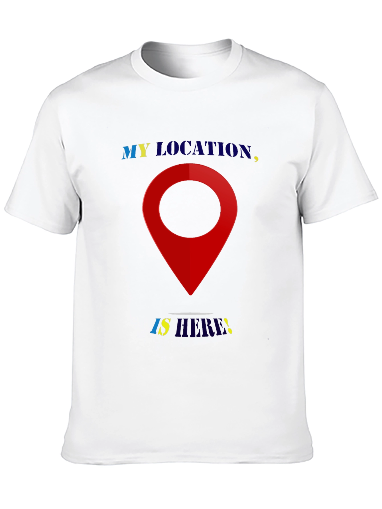 My Location Is Here Graphic Tee - Black