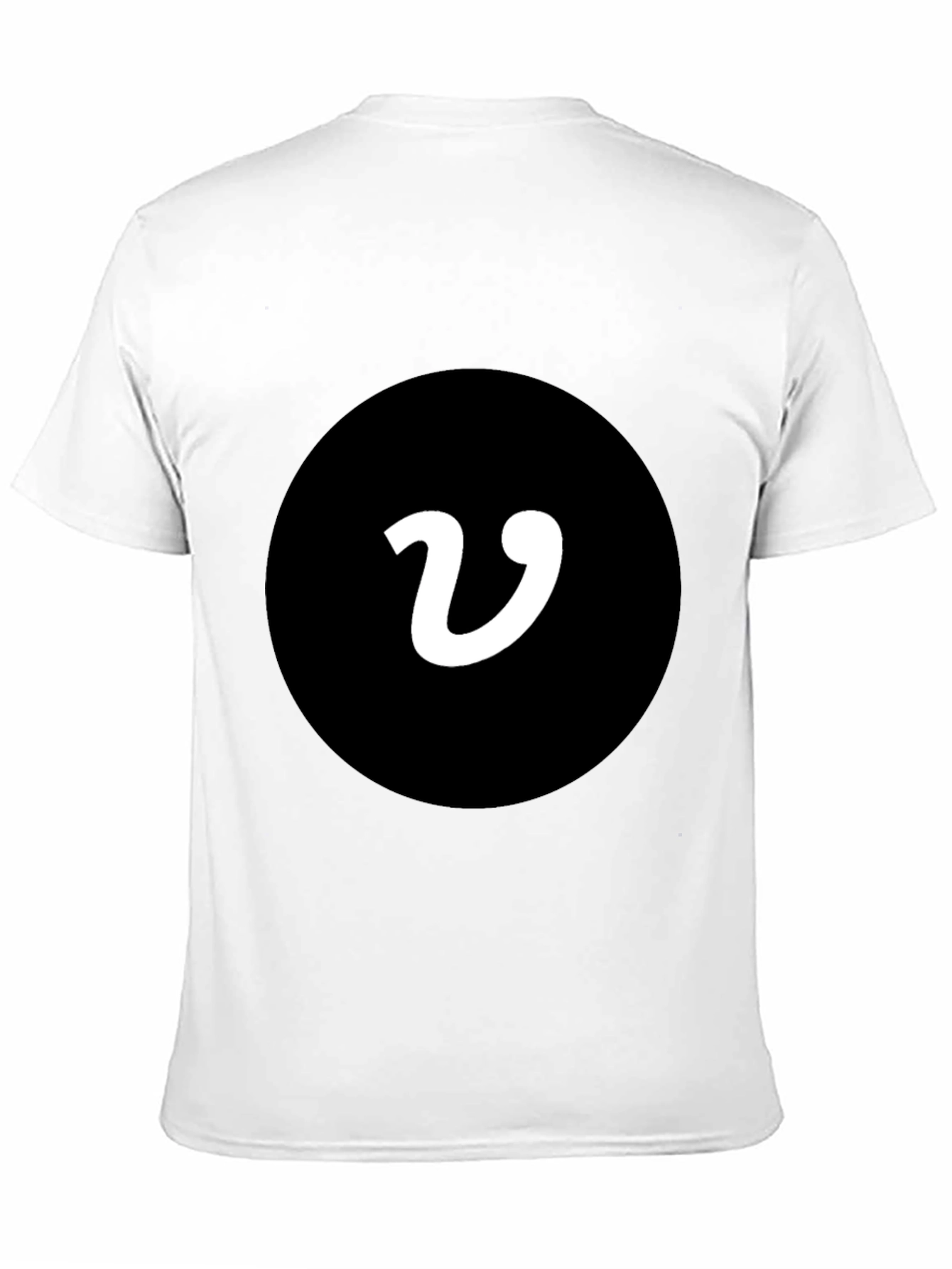 Black T-Shirt with White V Logo