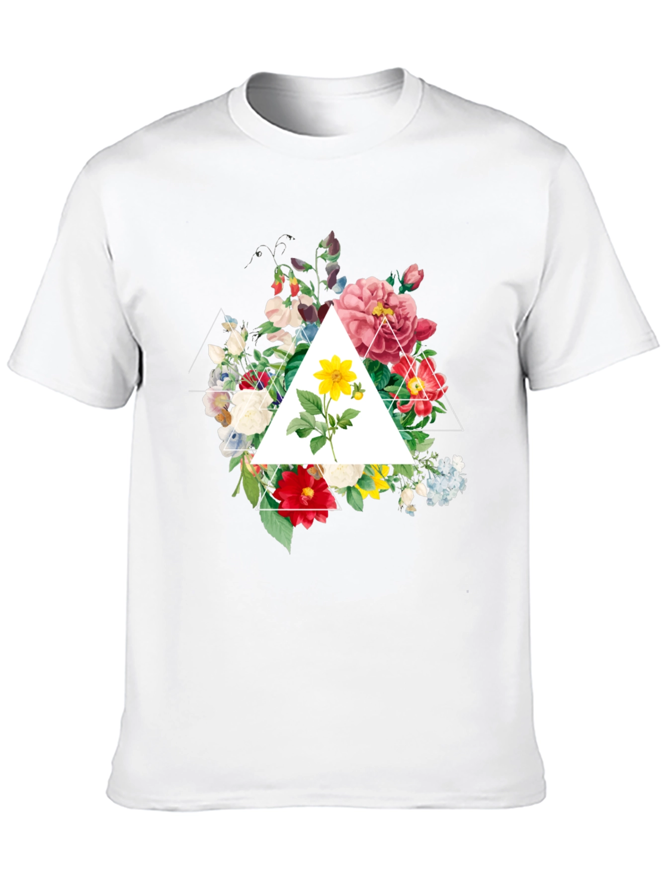 Floral Triangle Graphic T-Shirt
