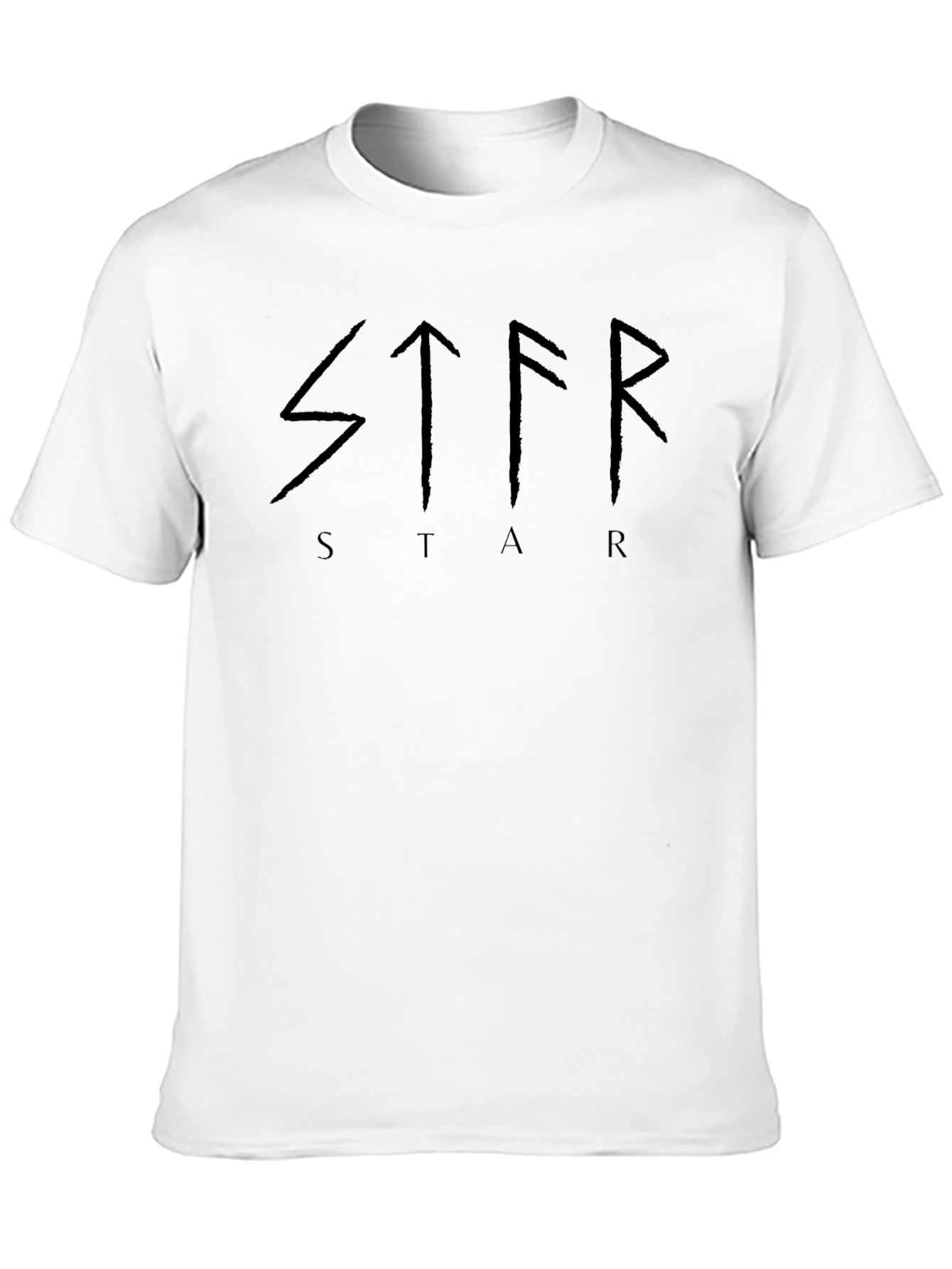 Black STAR Graphic Tee Shirt - Viking Runes