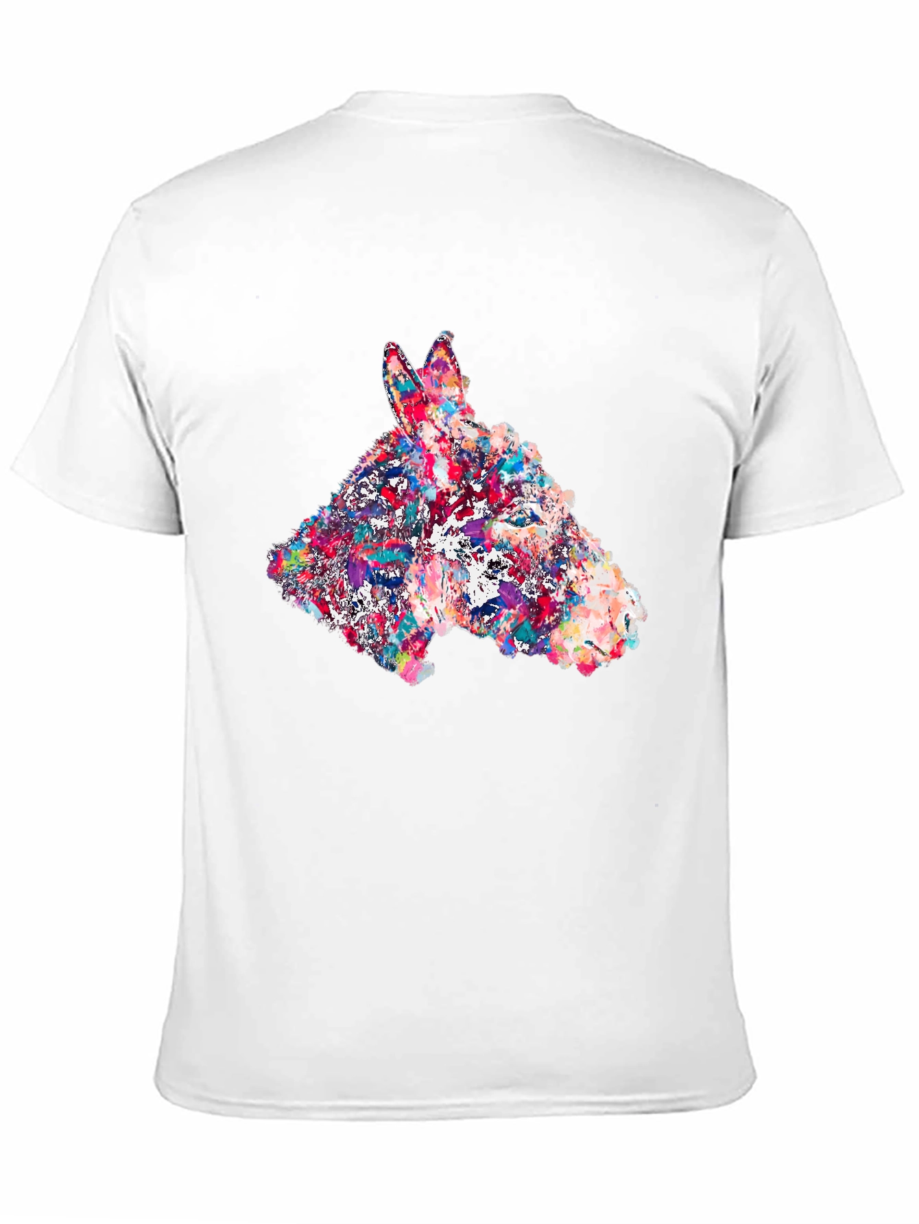 Abstract Donkey Graphic Print Black T-Shirt
