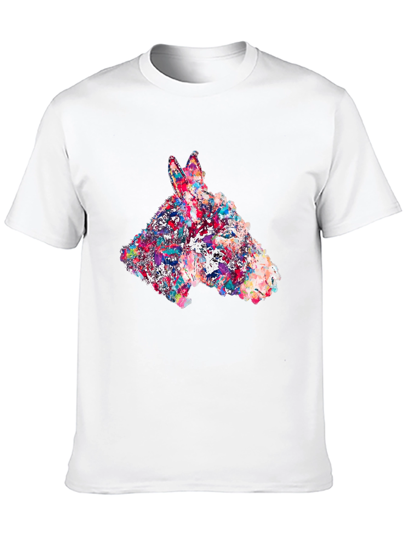 Abstract Donkey Graphic Print Black T-Shirt