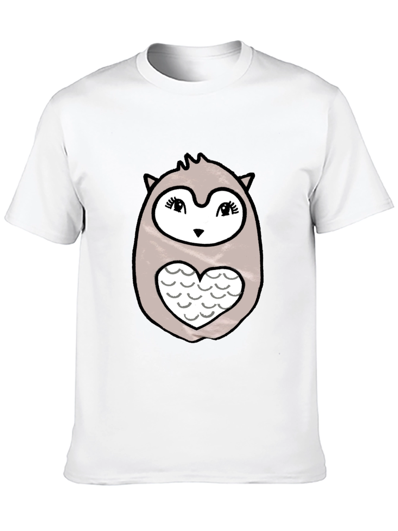 Cute Owl Heart Graphic Print T-Shirt