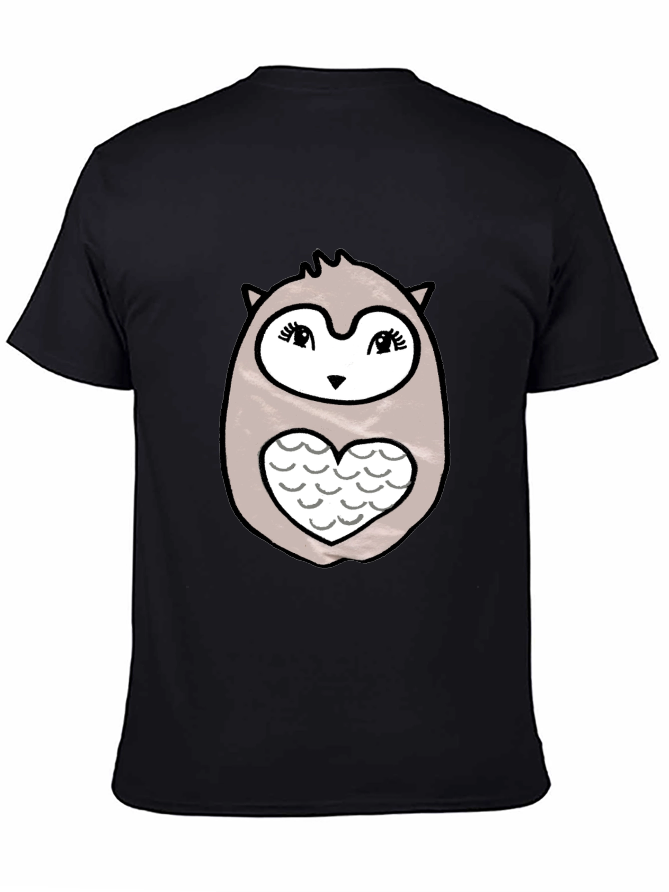 Cute Owl Heart Graphic Print T-Shirt