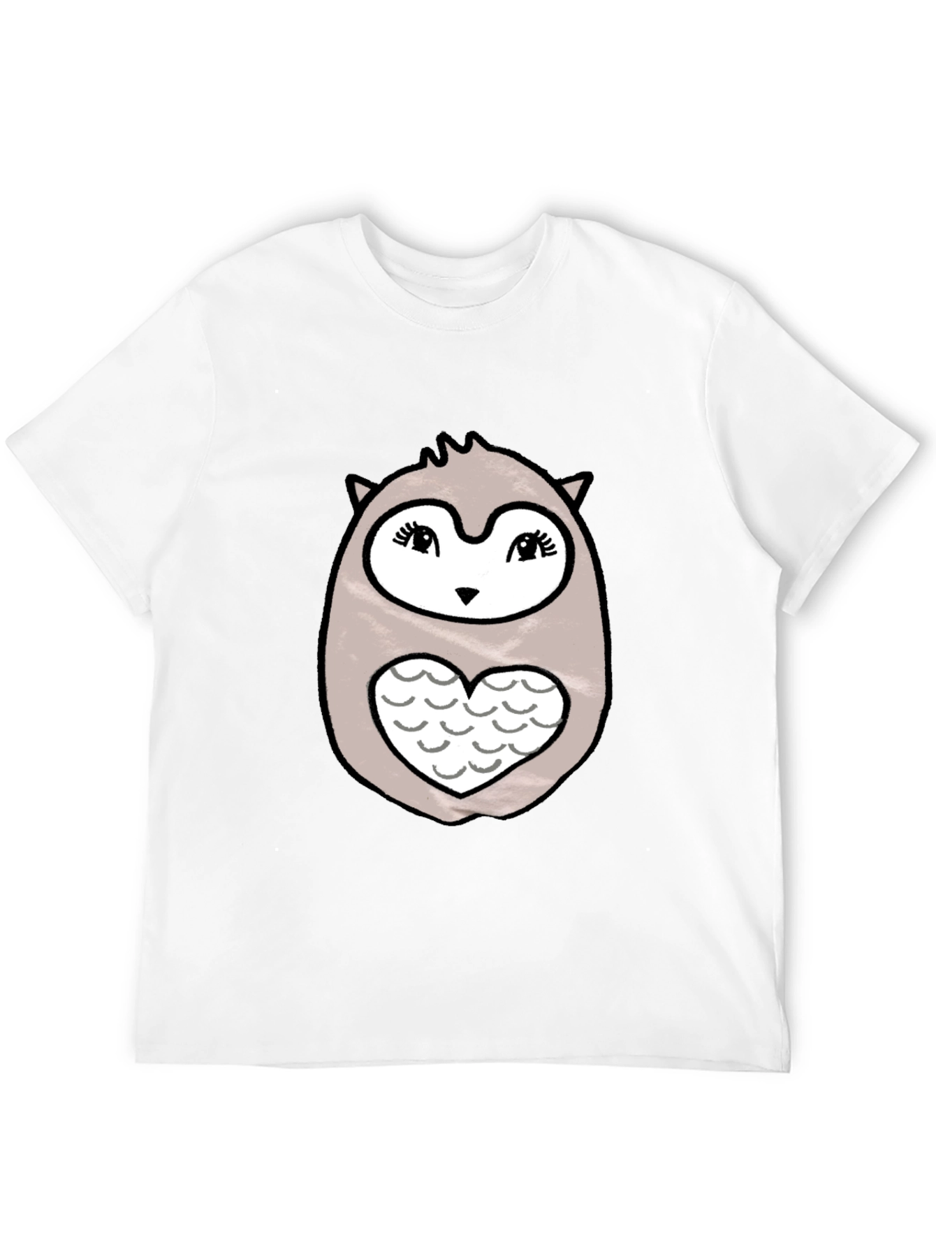 Cute Owl Heart Graphic Print T-Shirt