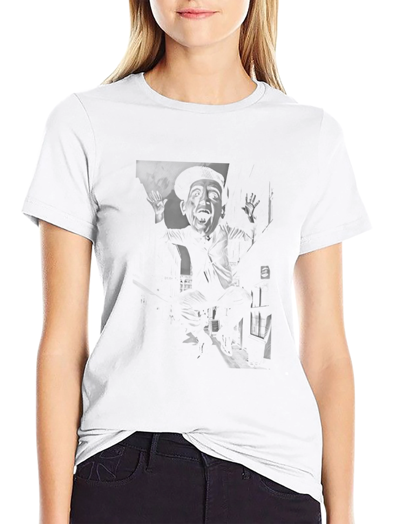 Dark Graphic Print Crew Neck T-Shirt