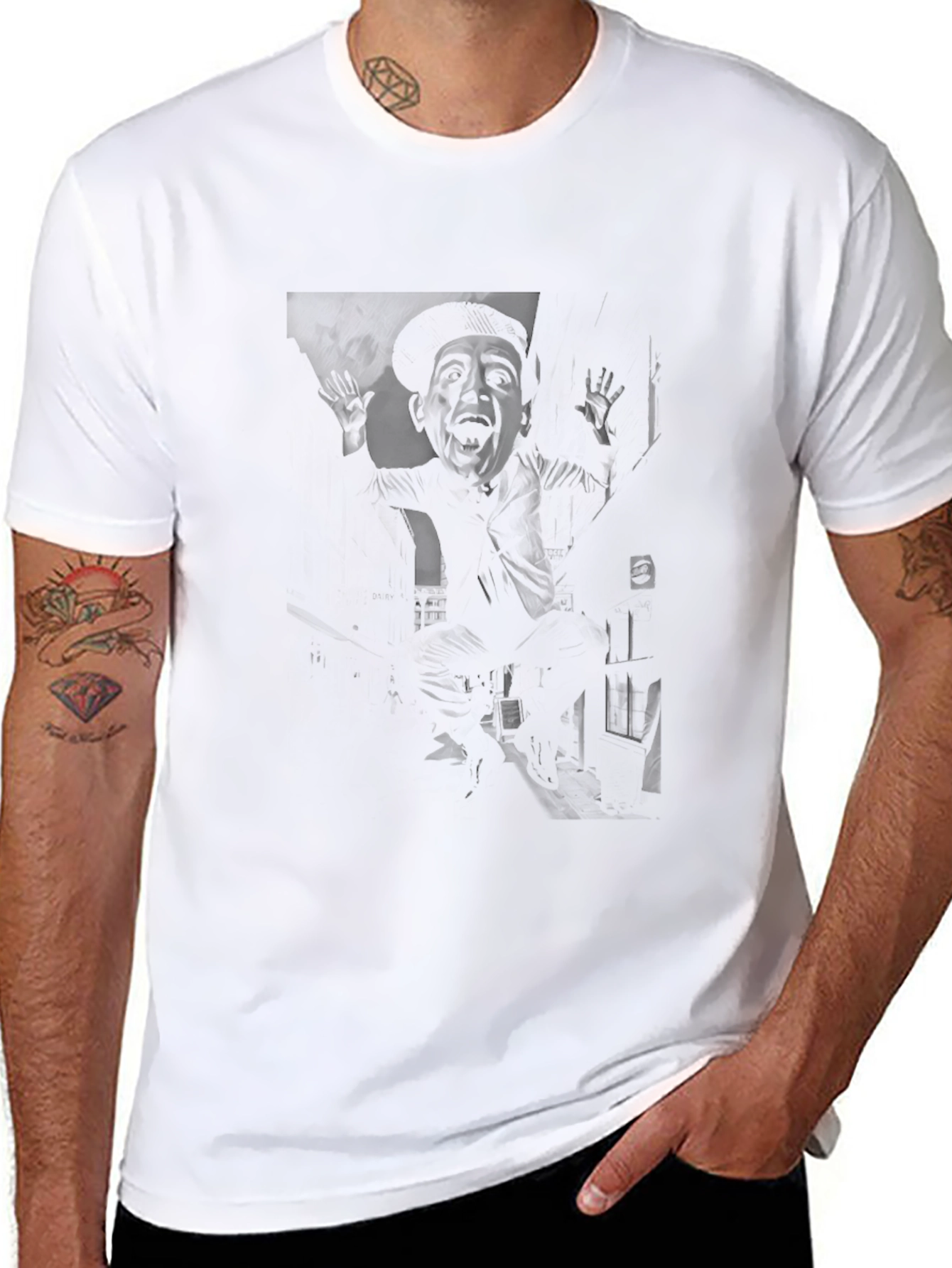 Dark Graphic Print Crew Neck T-Shirt