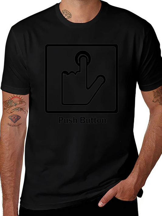 Push Button Graphic Tee - Black T-Shirt